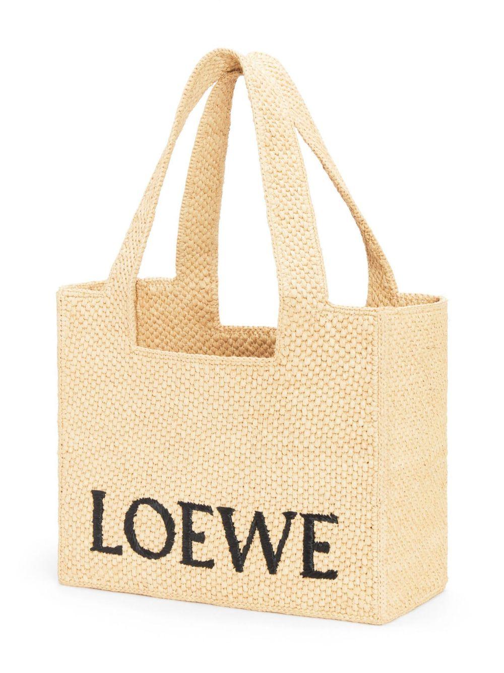 Medium LOEWE Font Tote in raffia Product Image