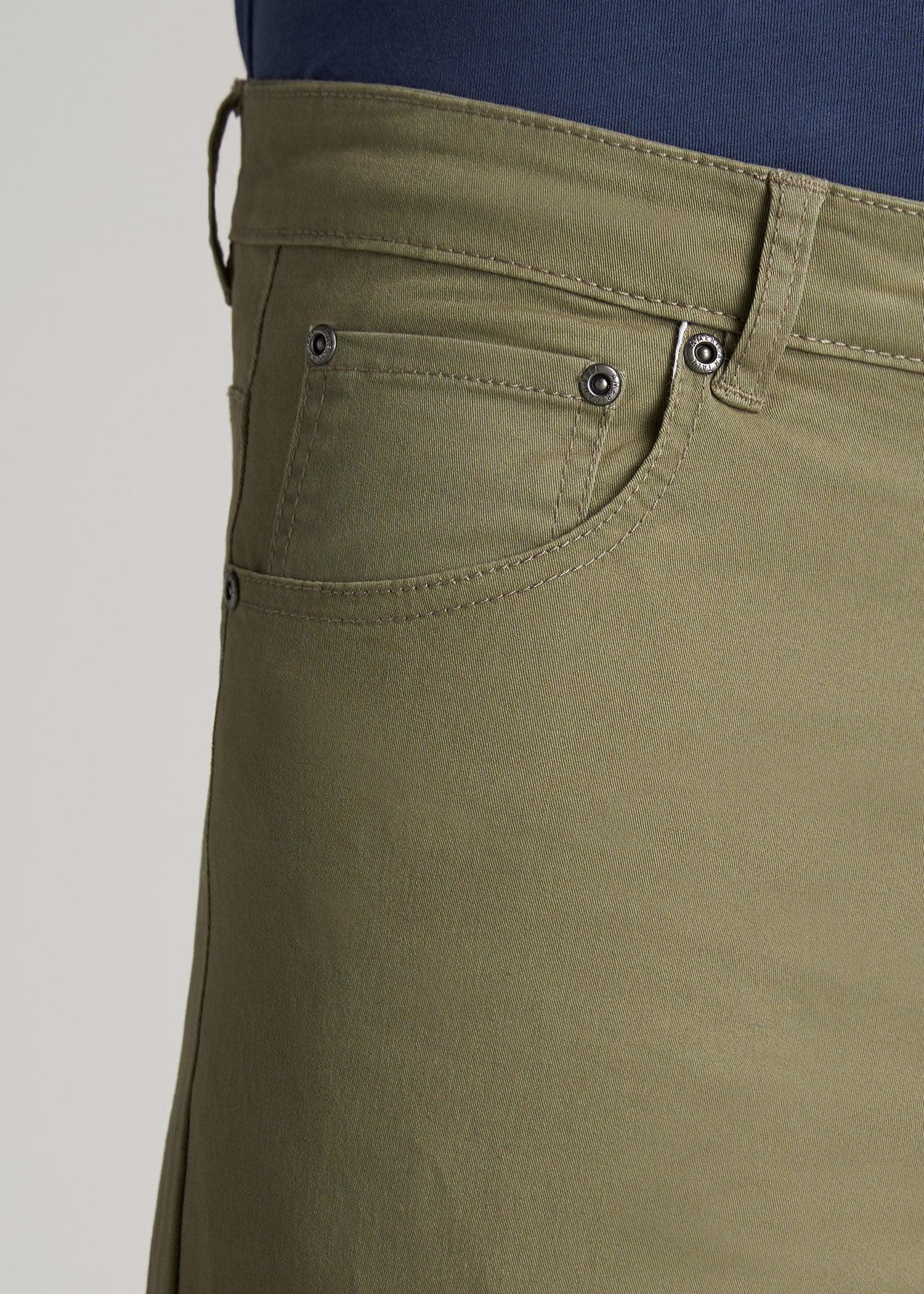 Carman TAPERED Fit Five Pocket Pants for Tall Men in Pebble Grey Male Product Image