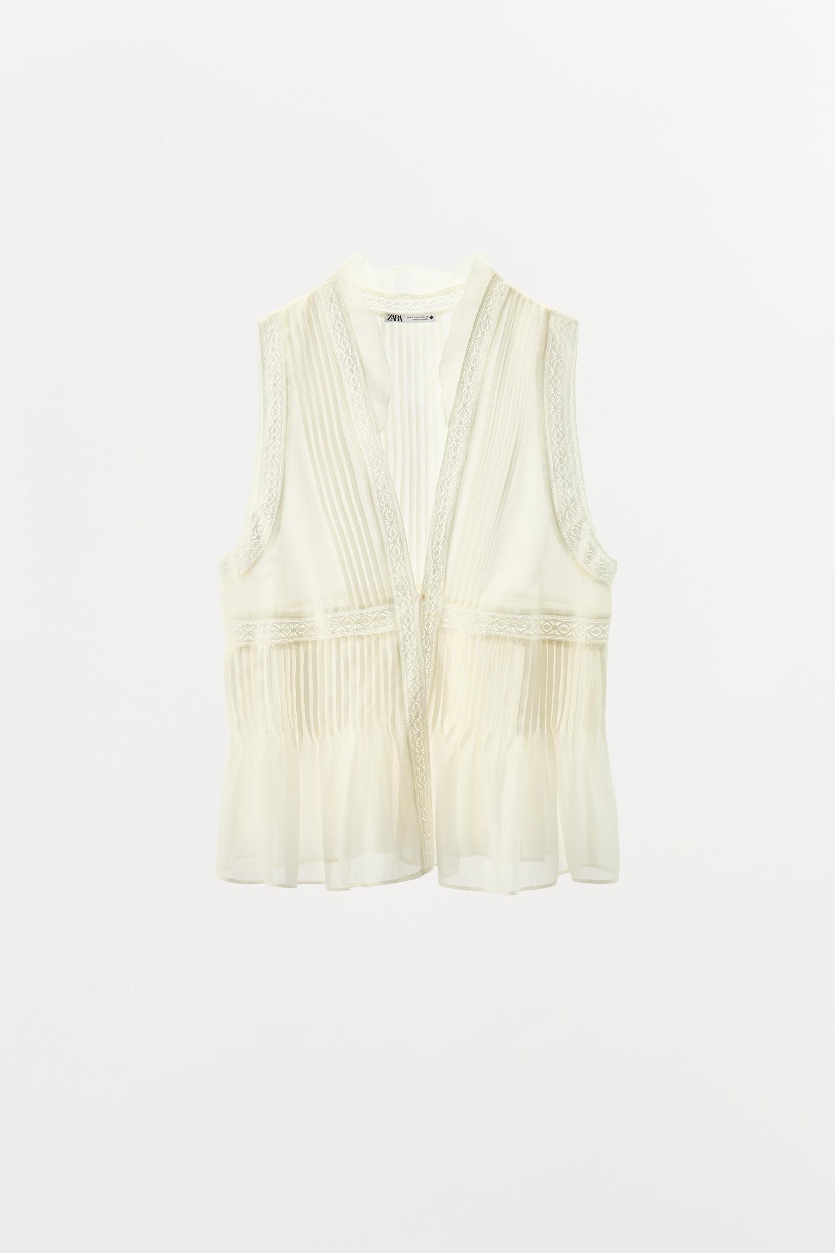 PLEATED LACE TOP Product Image