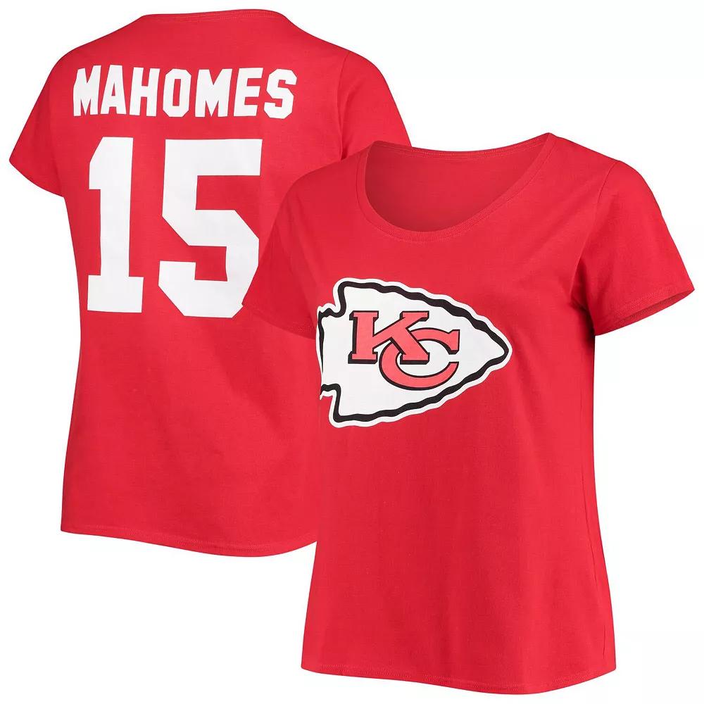 Women's Fanatics Branded Patrick Mahomes Red Kansas City Chiefs Plus Size Name & Number V-Neck T-Shirt, Size: 4XL Product Image