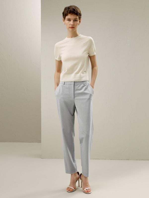 LILYSILK Short Sleeve Cashmere Jumper for Women Black 100% A-Grade Cashmere Soft Round Neck T-Shirt M Product Image