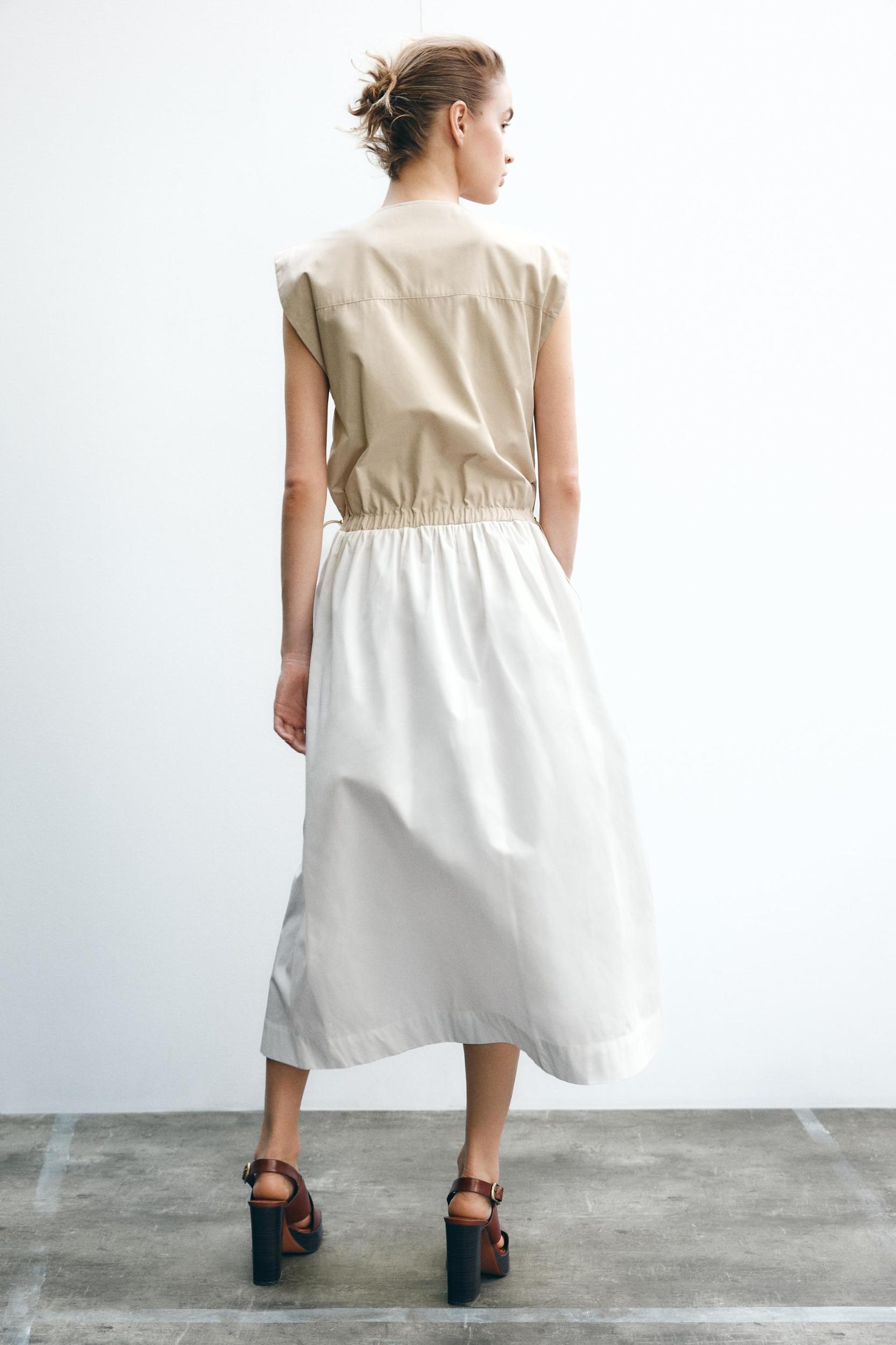 COMBINATION POPLIN DRESS Product Image