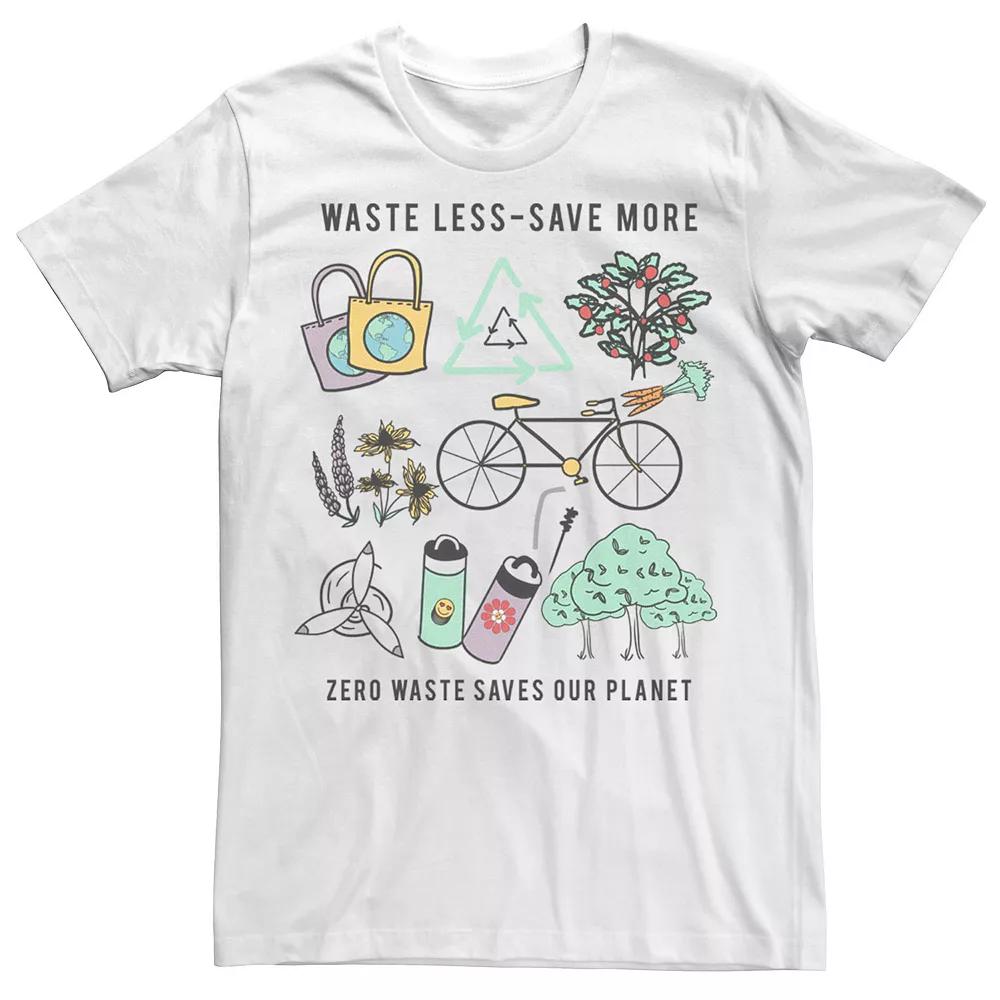 Men's Earth Day Waste Less Save More Zero Waste Saves Our Planet Tee,  Product Image