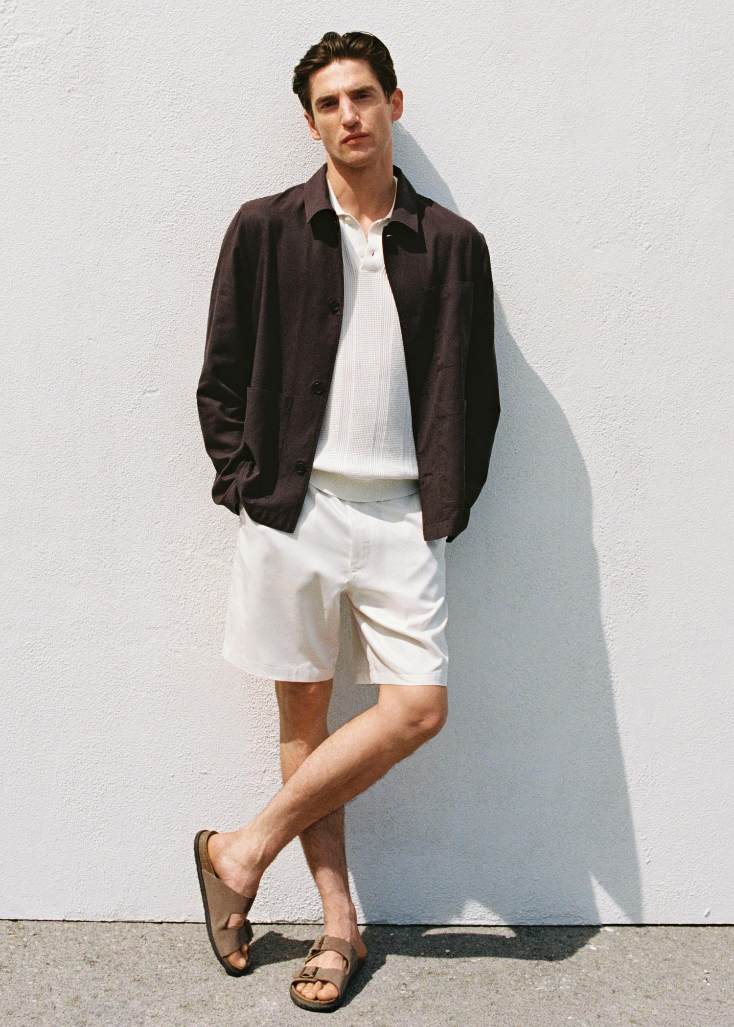 Pocket lyocell overshirt - Men | MANGO USA Product Image