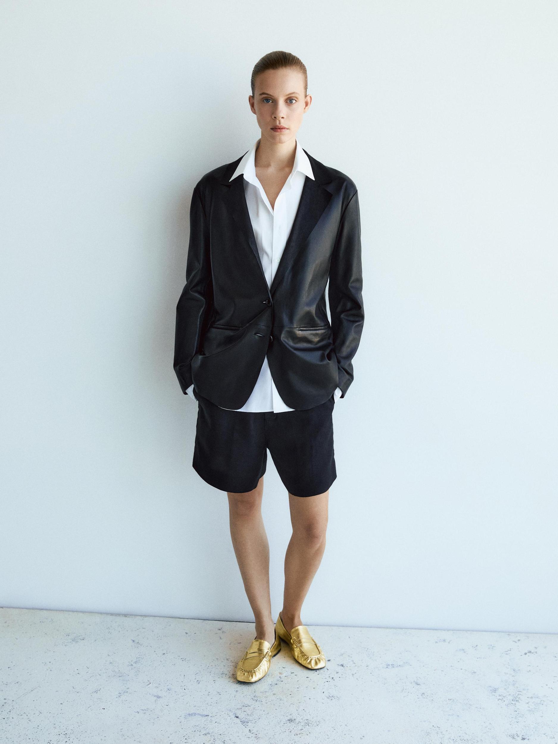 Gold penny loafers Product Image