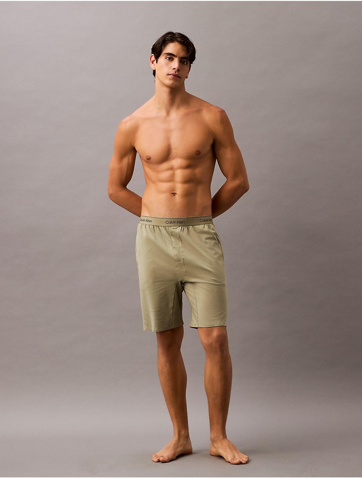 Calvin Klein Mens Icon Cotton Stretch Sleep Shorts - Green Product Image