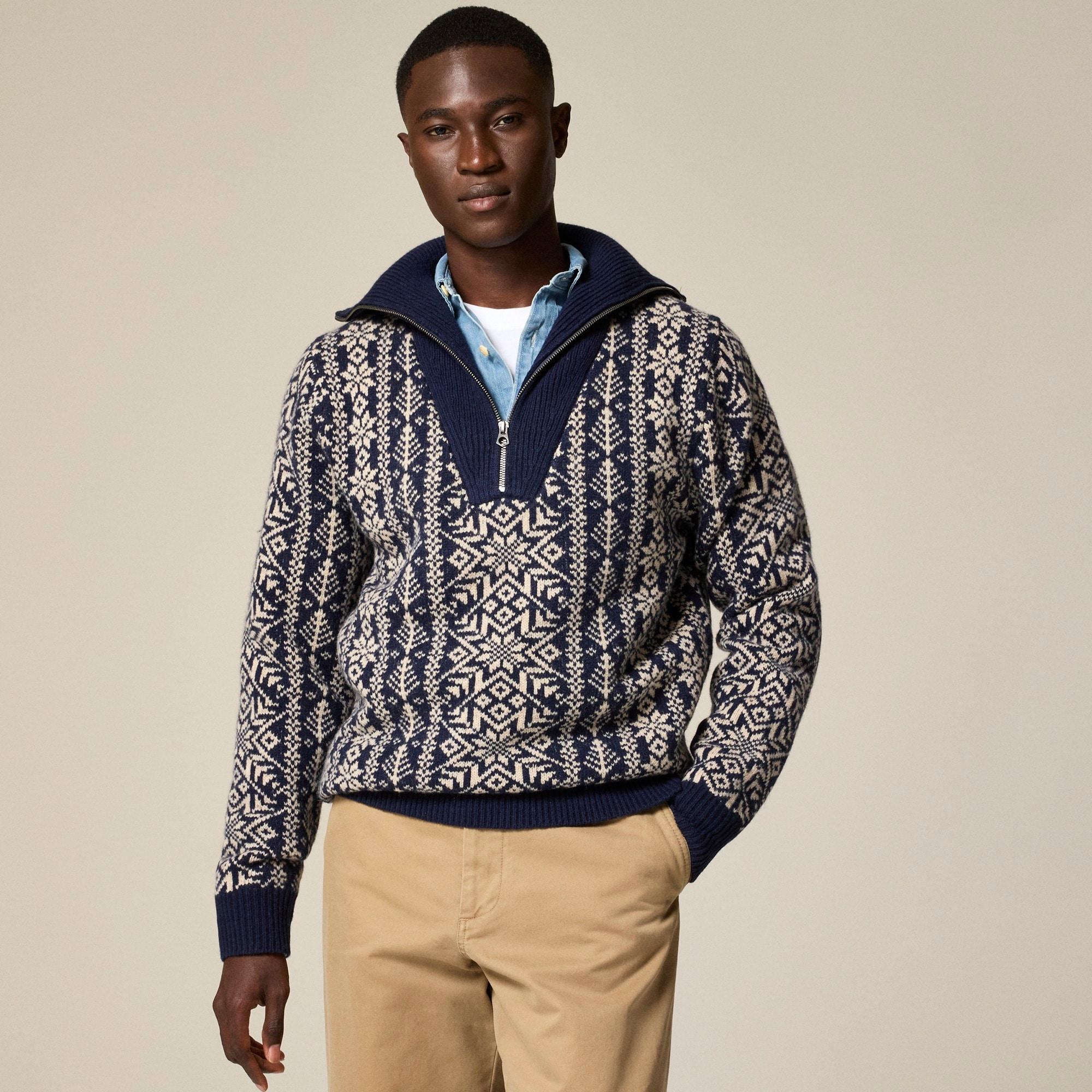 Fair Isle lambswool half-zip sweater Product Image