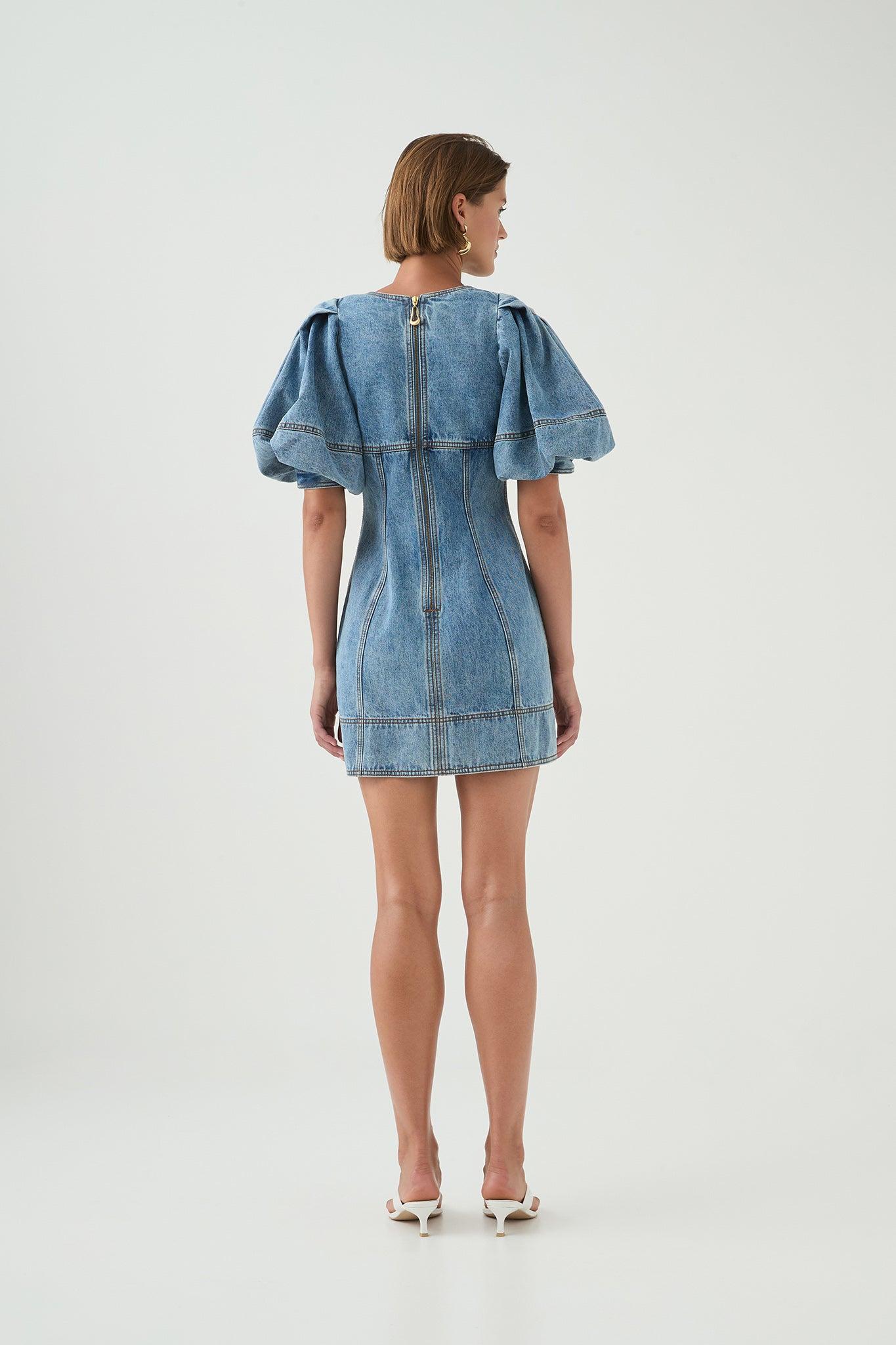 Juno Denim Mini Dress Product Image