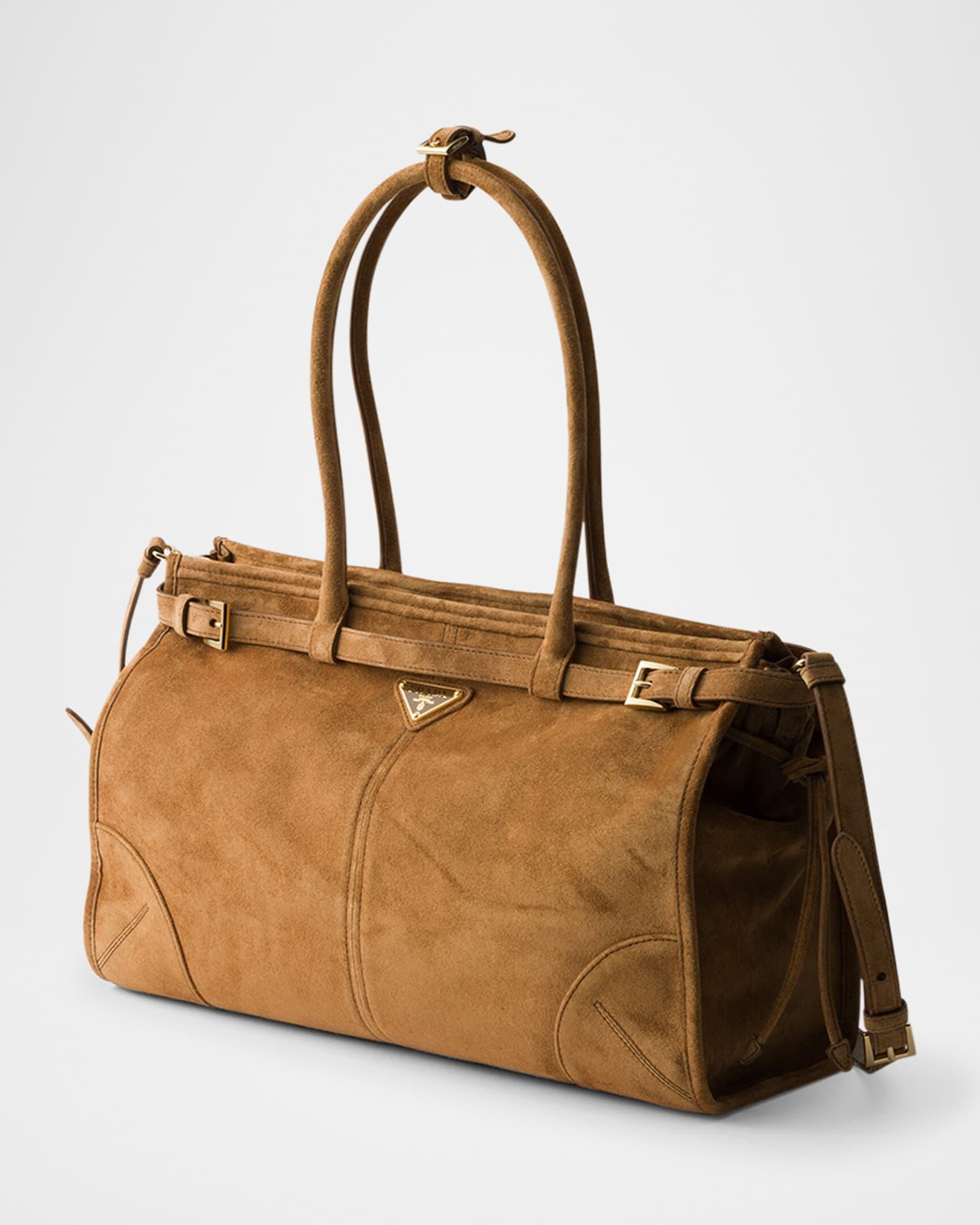 Buckle Suede Top-Handle Bag Product Image