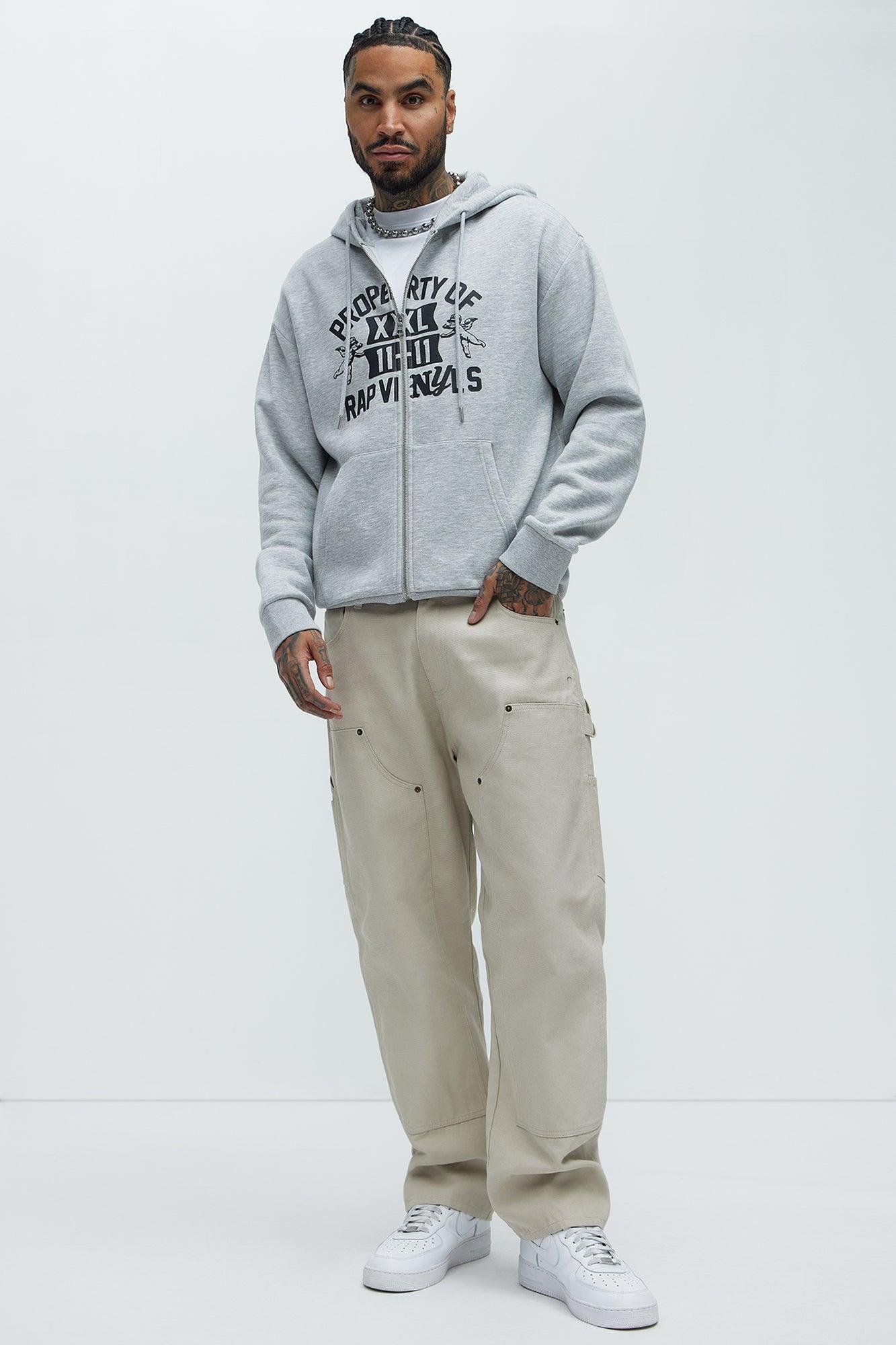 Tyson Rap Vinyls Zip Up Hoodie - Heather Grey Product Image