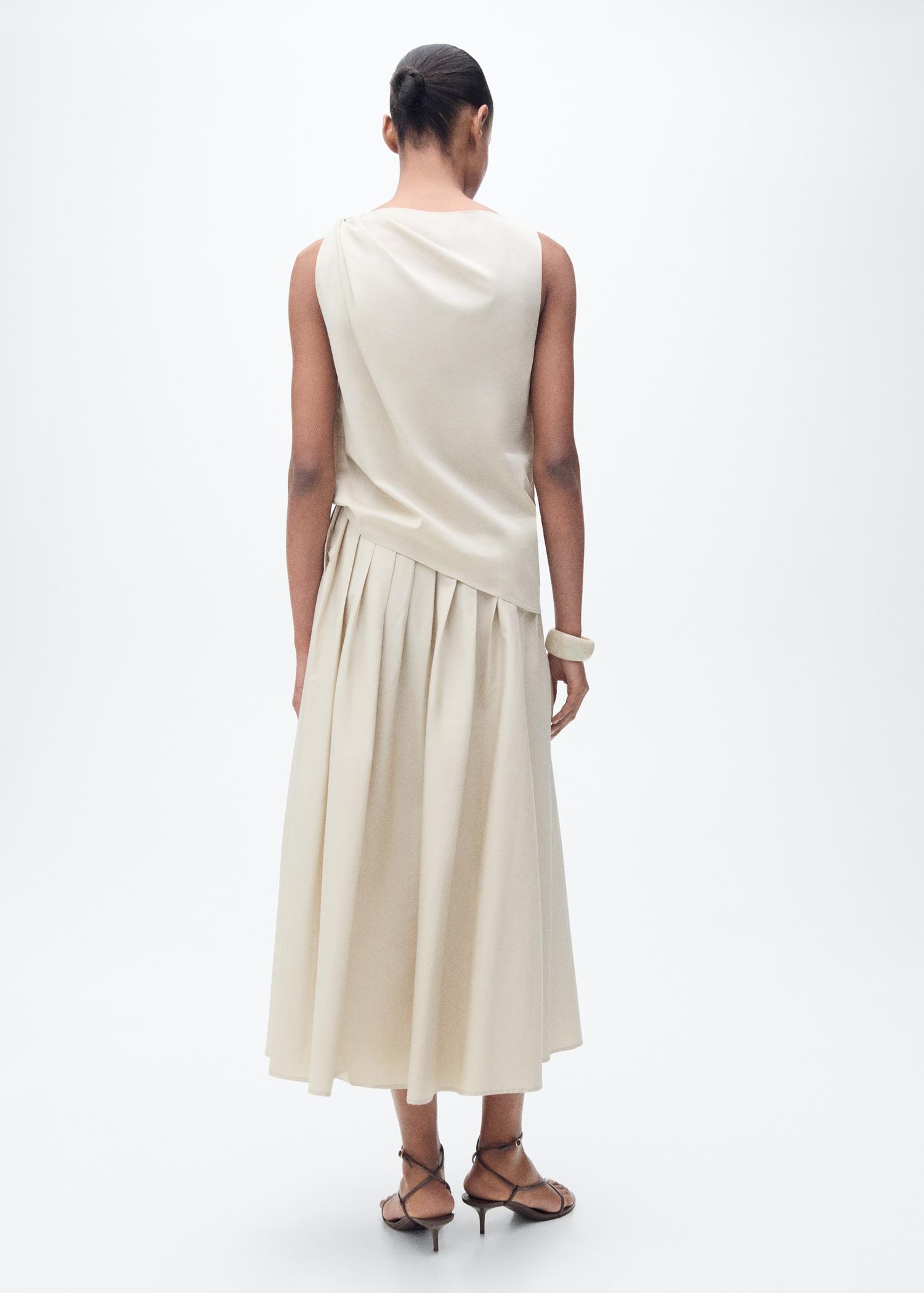 Flared skirt with pleated detail - Women | MANGO USA Product Image