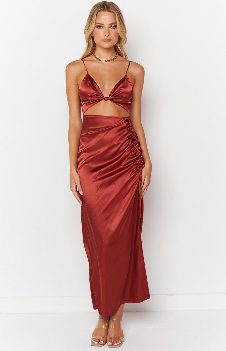Dionne Rust Twist Maxi Dress Product Image