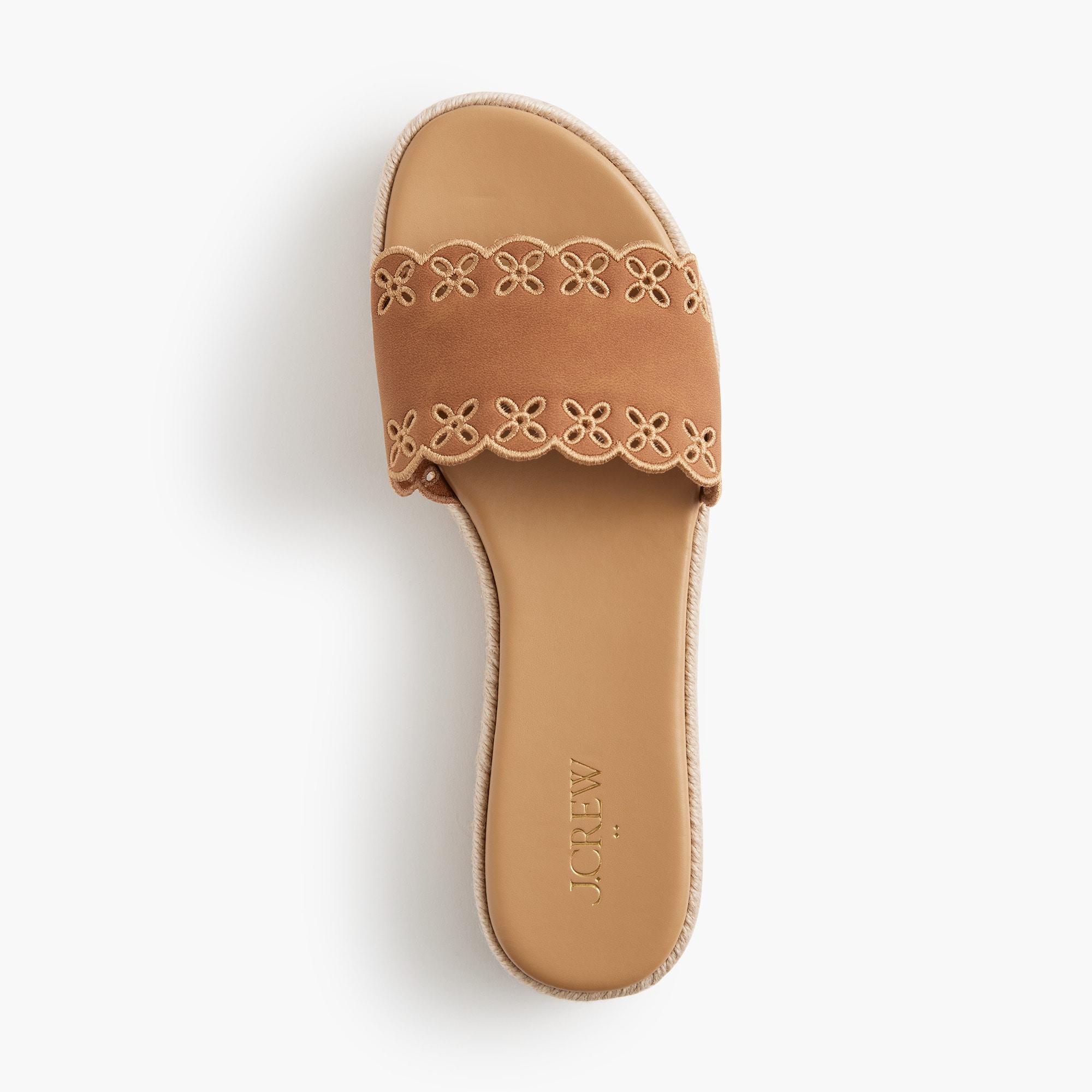 Platform embroidered slide sandals Product Image