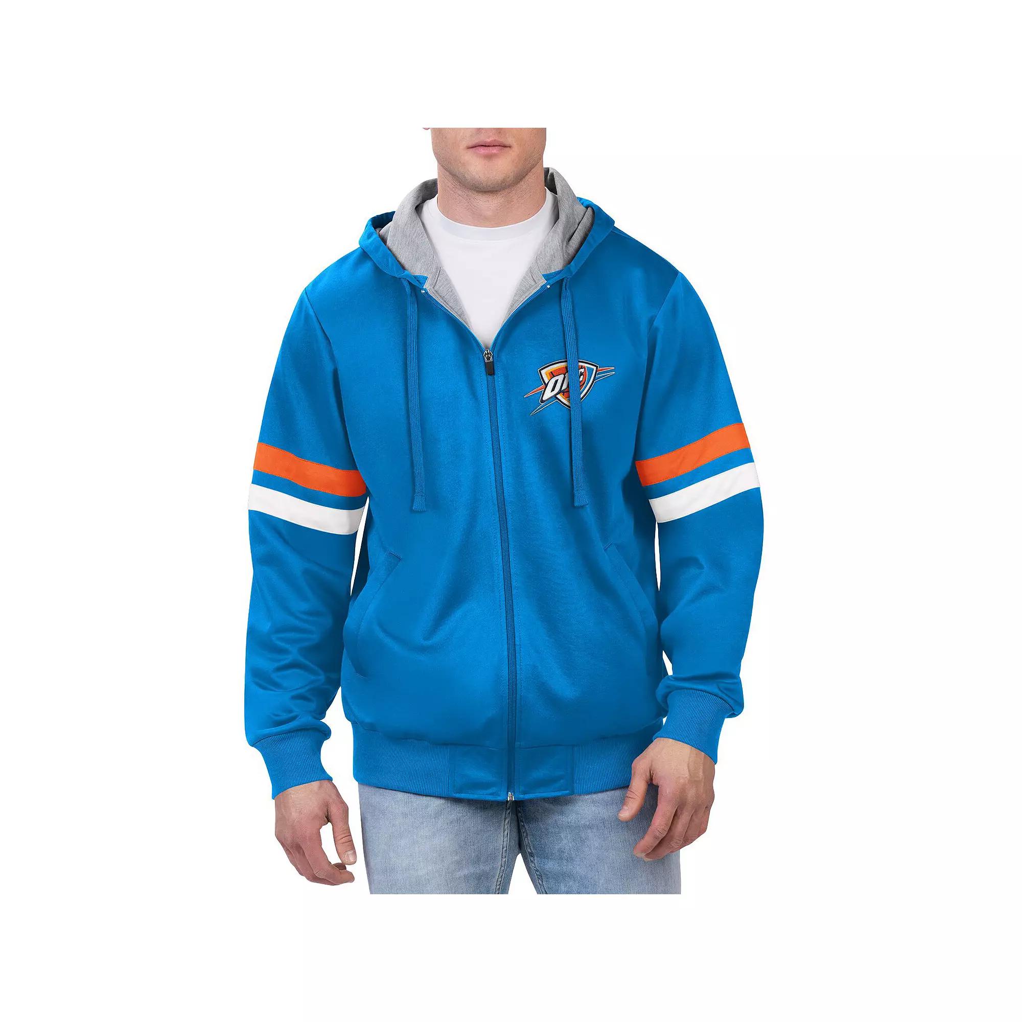 Men's G-III Sports by Carl Banks Blue Oklahoma City Thunder Contender Full-Zip Hoodie Jacket, Size: Small Product Image