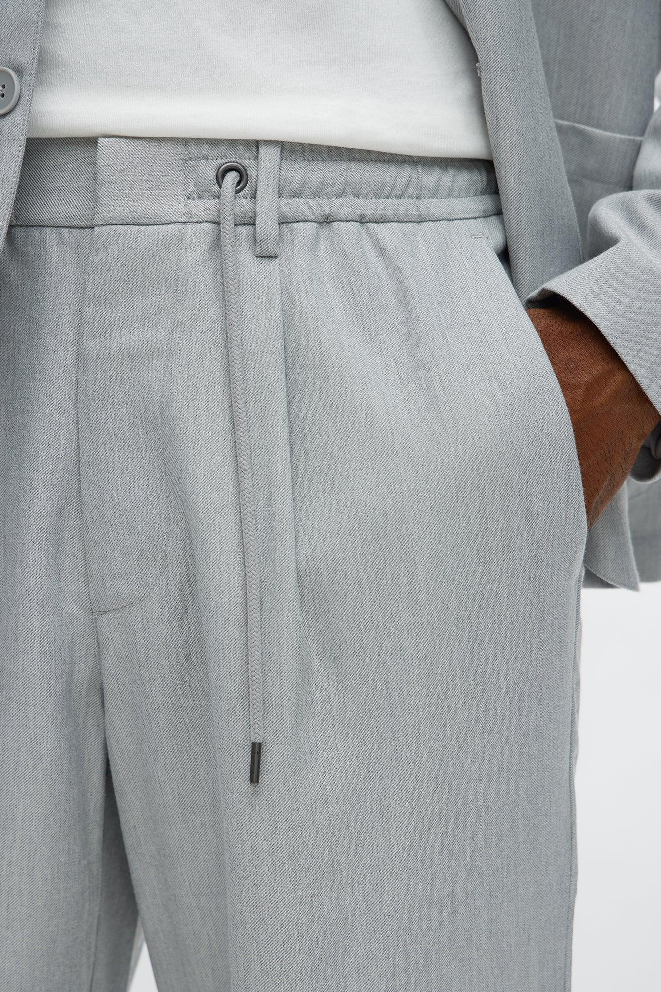 Slim Modern Stretch-Waist Everyday Trouser - Light Grey Male Product Image