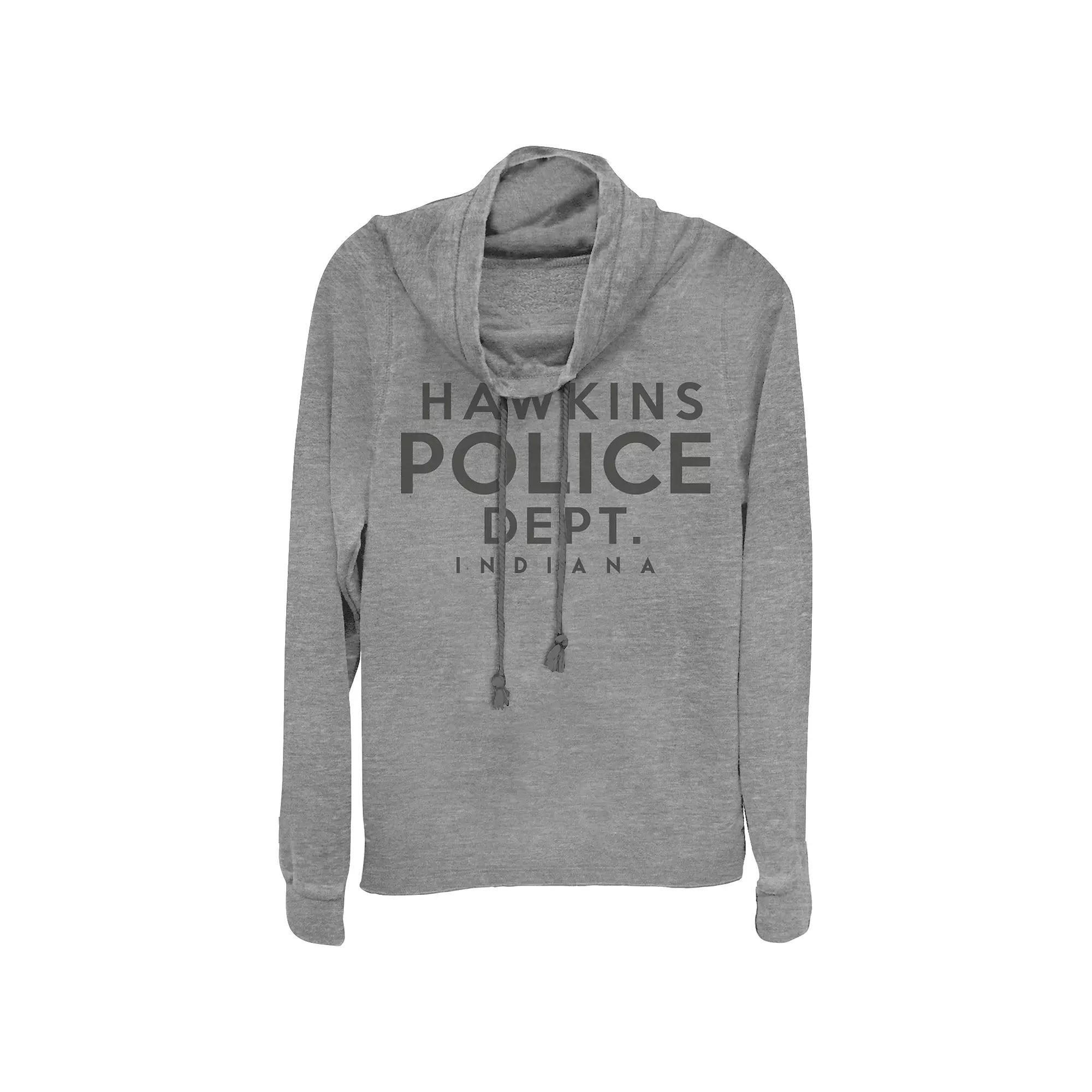 Women's Stranger Things Hawkins Police Dept. Plus Cowlneck Graphic Lightweight Long Sleeve, Girl's,  Product Image