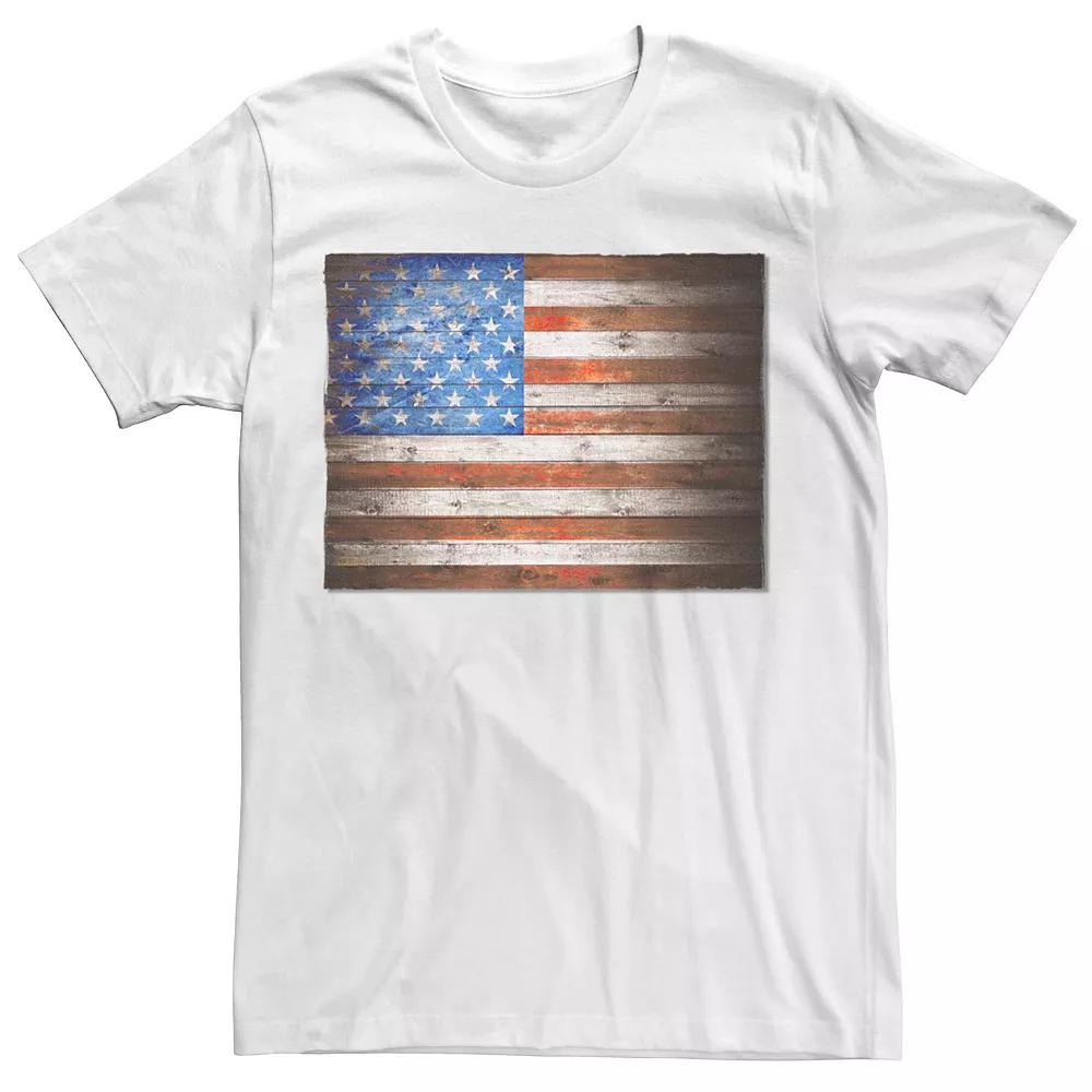 Men's Wooden American Flag Graphic Tee,  Product Image