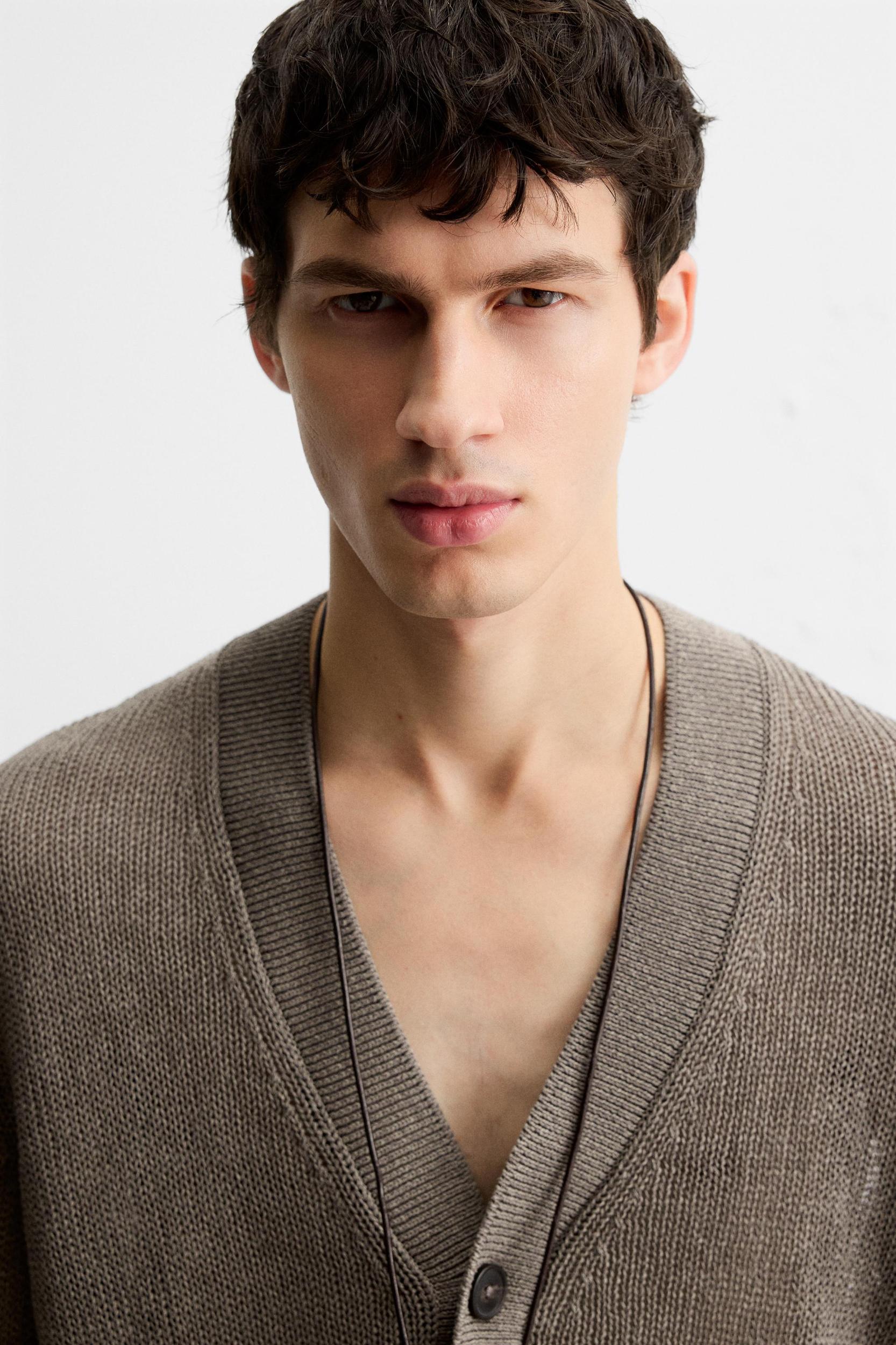 OPEN KNIT TEXTURED CARDIGAN Product Image