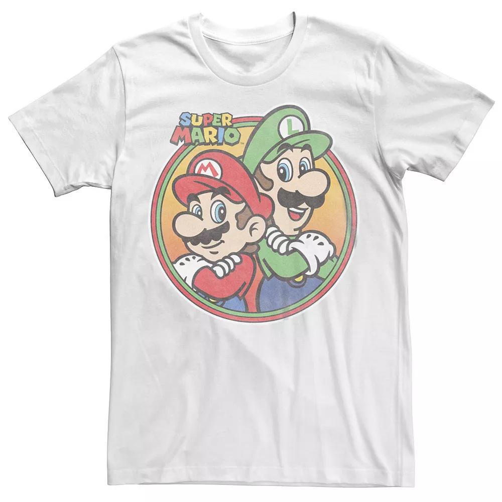 Men's Nintendo Super Mario & Luigi Brothers Circle Tee,  Product Image