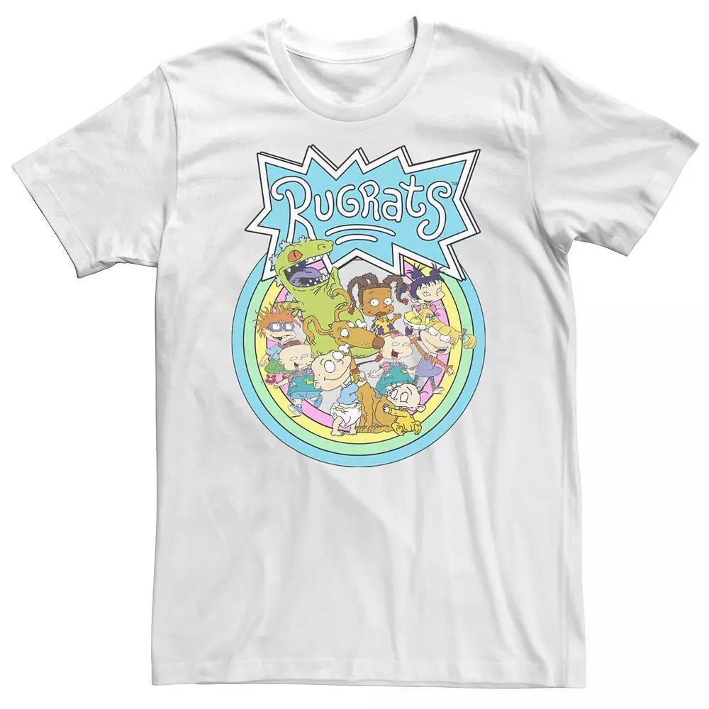 Big & Tall Nickelodeon Rugrats Group Rainbow Circles Classic Title Tee, Men's,  Product Image