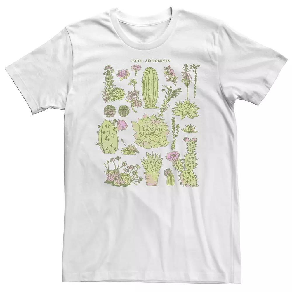 Big & Tall Trendy Sketch Cacti Succulents Collage Tee, Men's,  Product Image