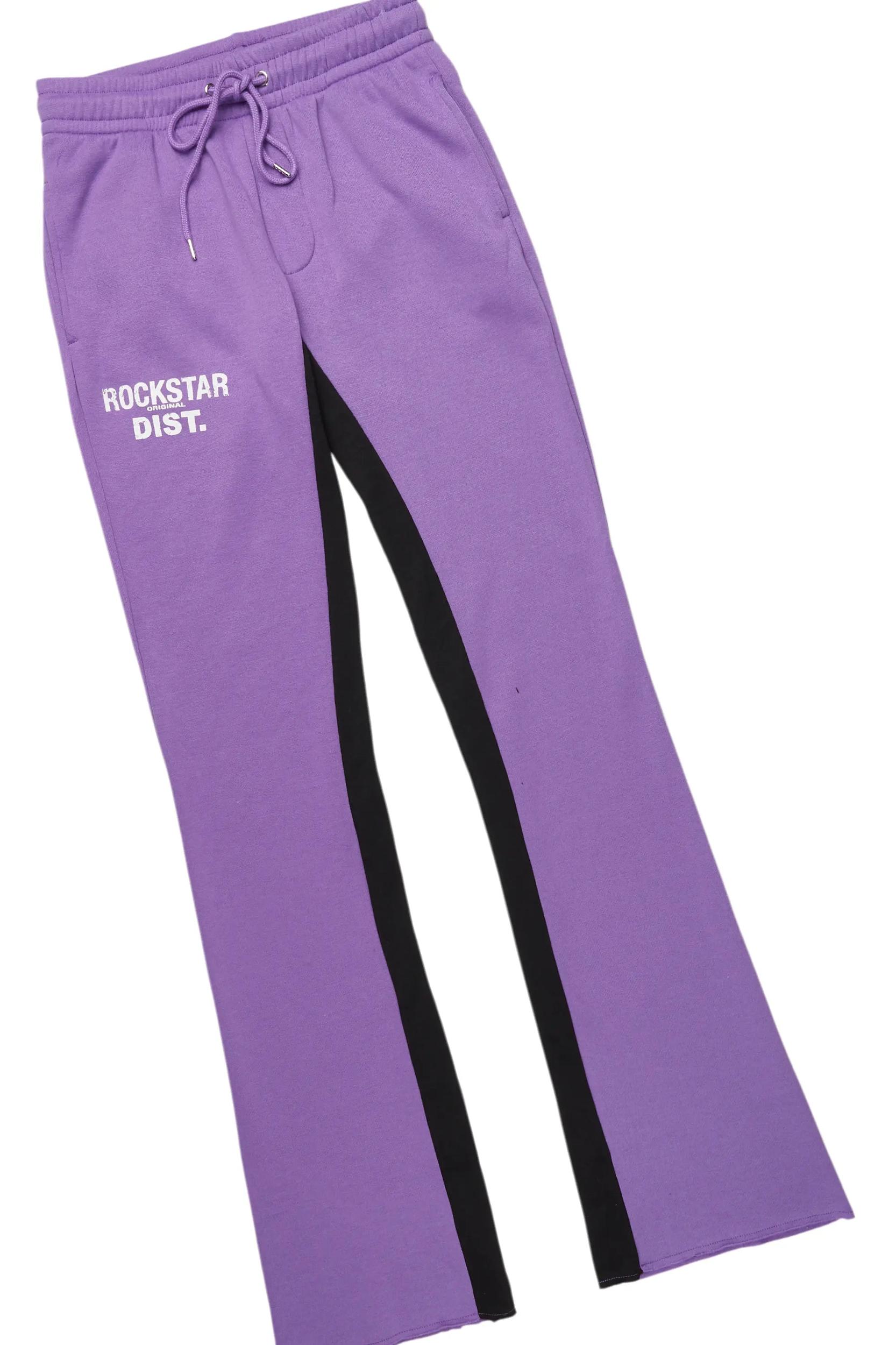 Lake Purple Hoodie/Baggy Track Pant Set Male Product Image