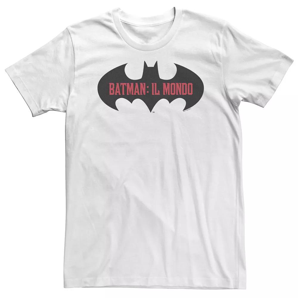 Big & Tall DC Comics Batman: Il Mondo Bat Logo Tee, Men's, Size: 4XLT, White Product Image