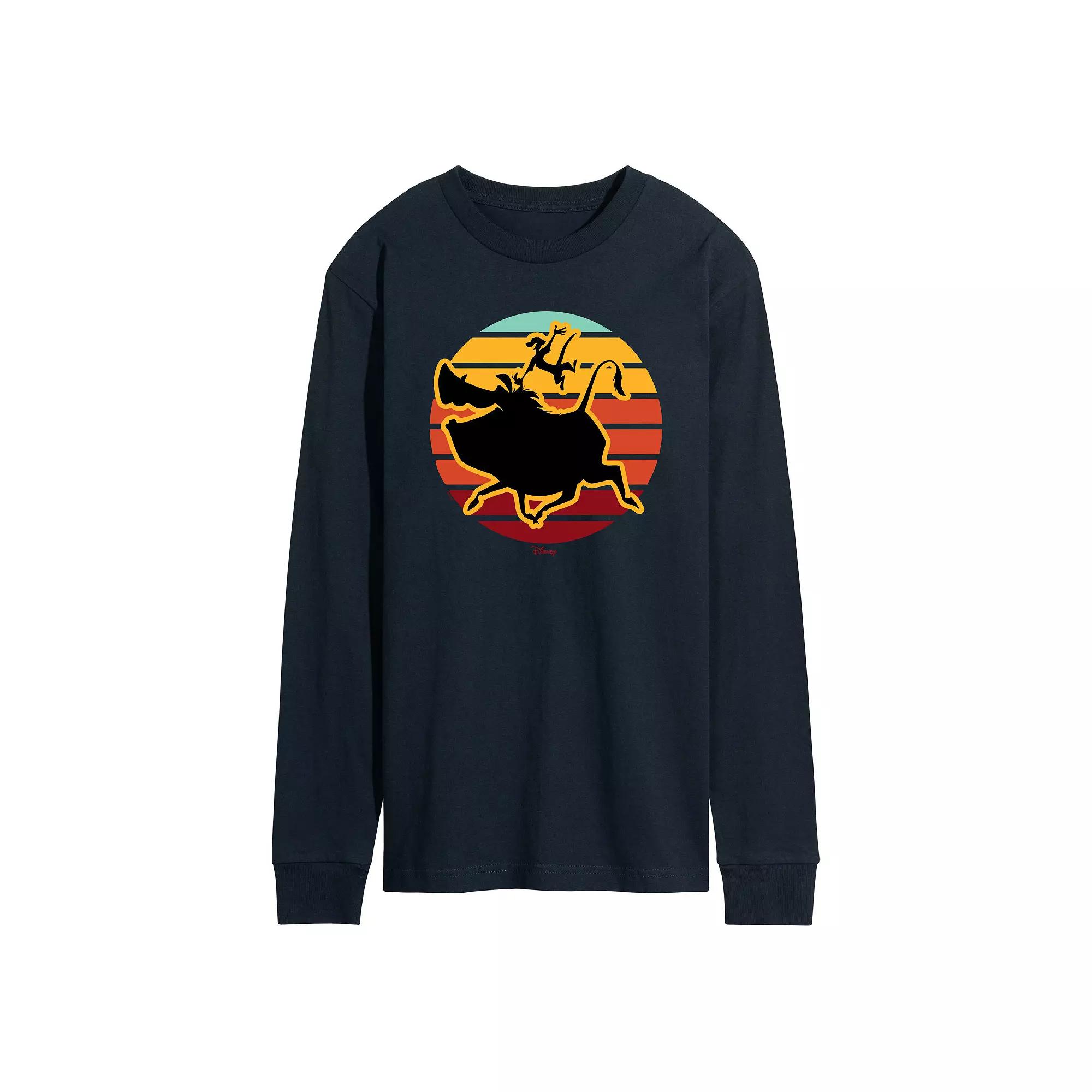 Disney's Lion King Timon & Pumba Men's Long Sleeve Graphic Tee,  Product Image