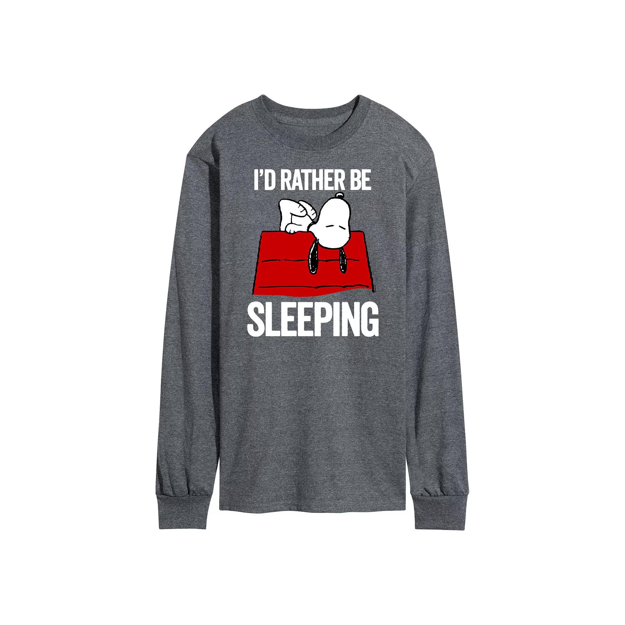 Men's Peanuts Still Sleeping Long Sleeve Graphic Tee,  Product Image