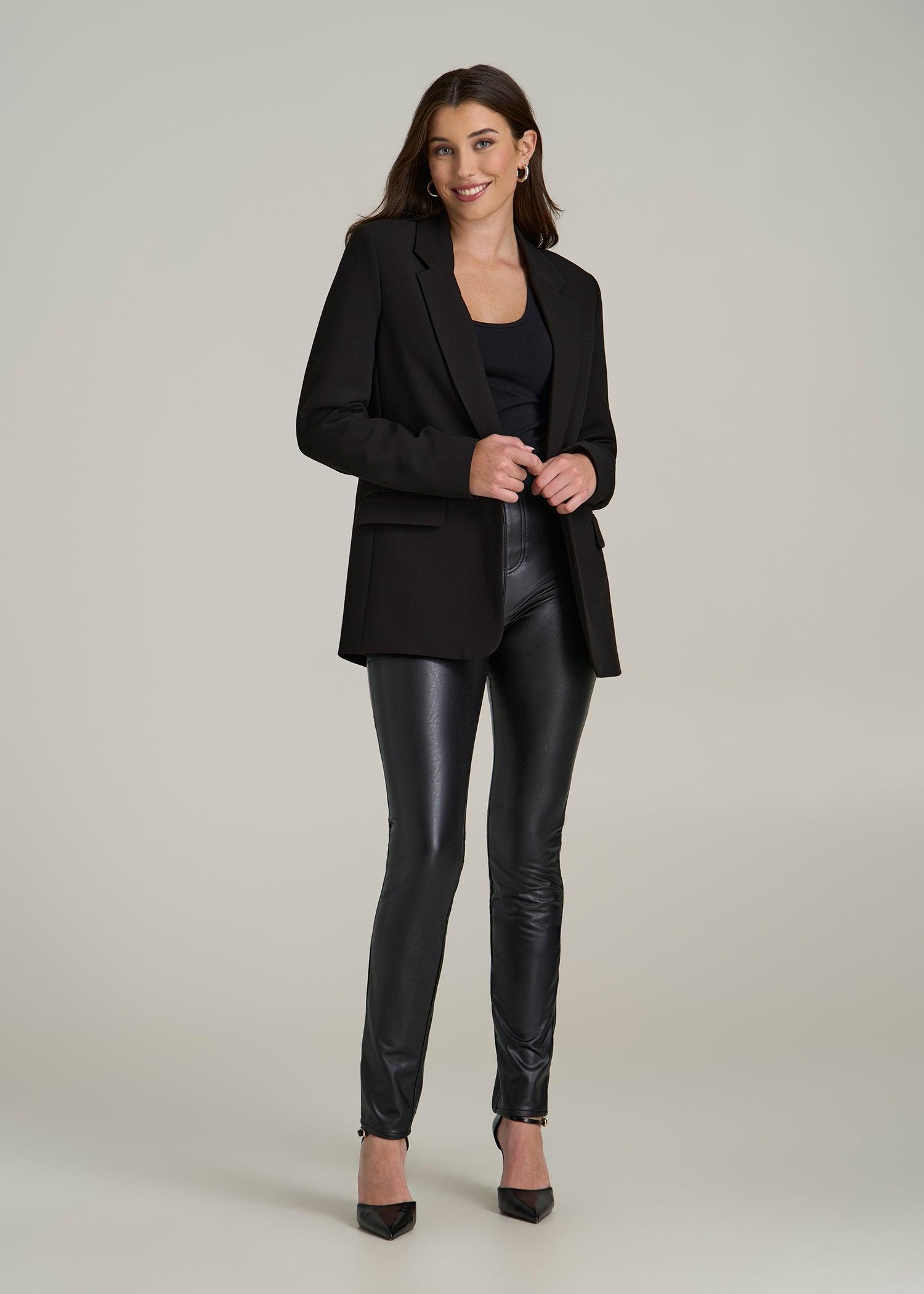 True Touch Leather Leggings for Tall Women in Black Female Product Image