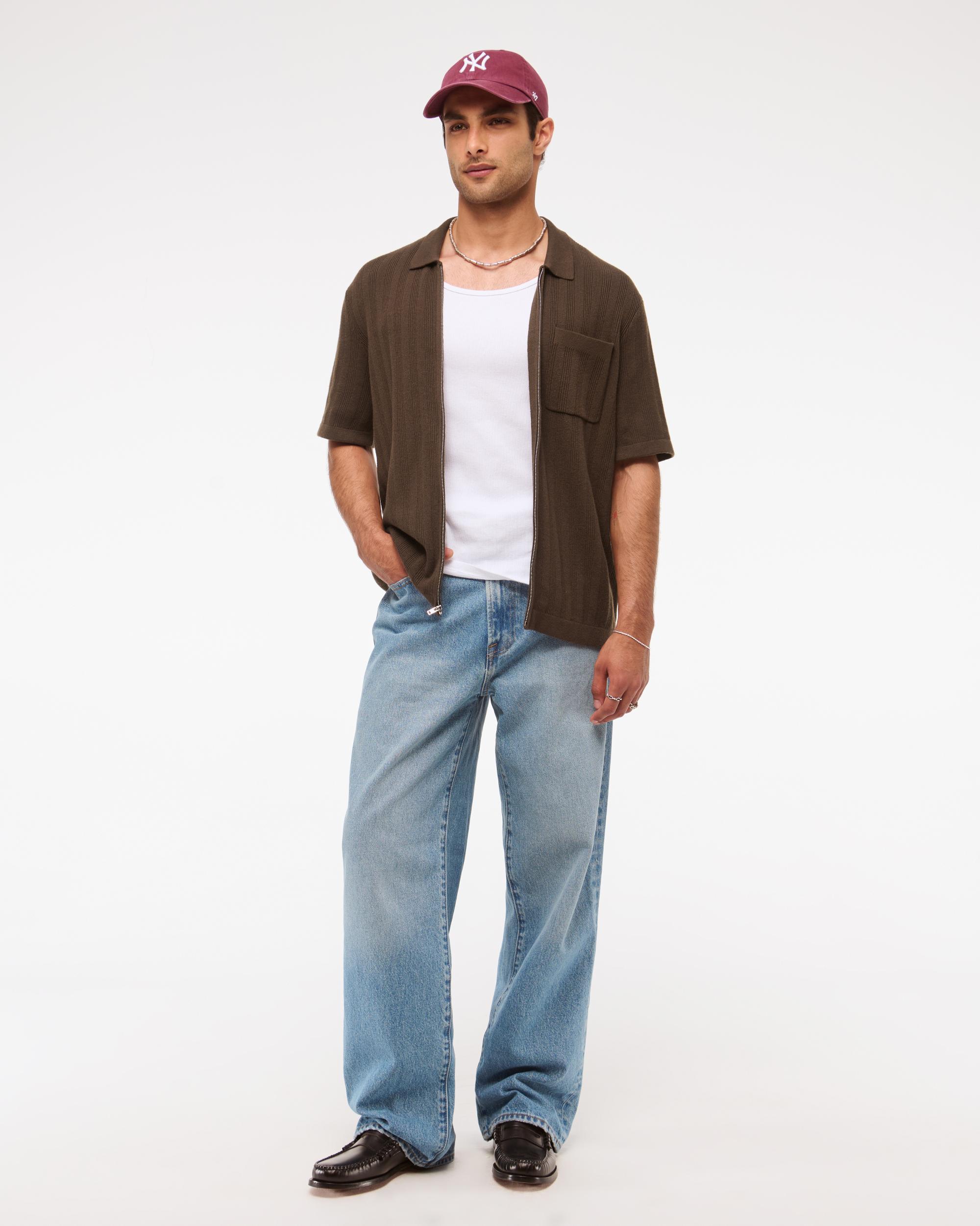 Full-Zip Sweater Polo Product Image