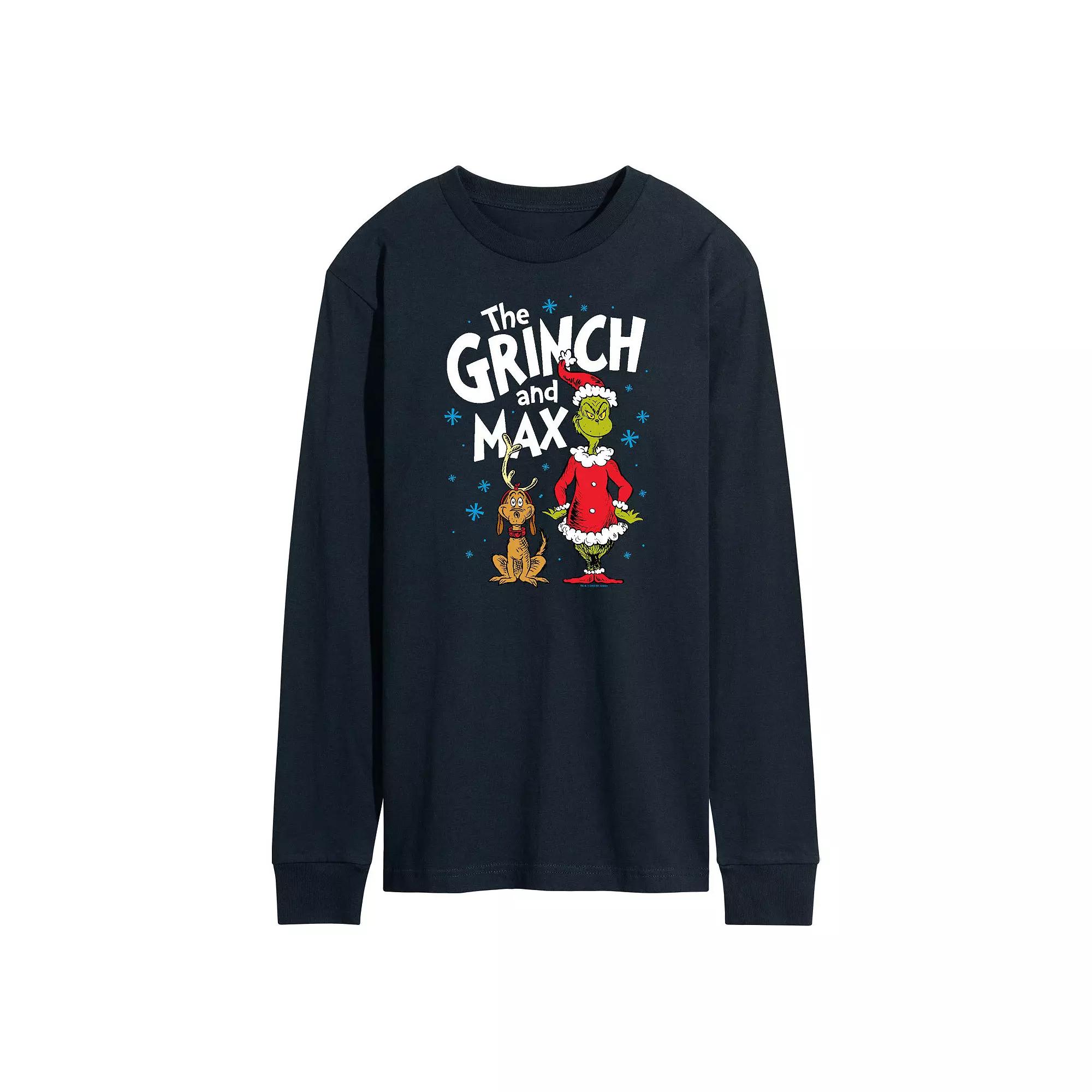 Men's Dr. Seuss The Grinch and Max Long Sleeve Tee,  Product Image