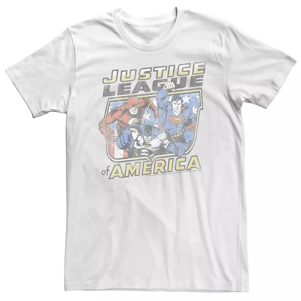 Big & Tall Justice League Of America Distressed Portrait Tee, Men's,  Product Image