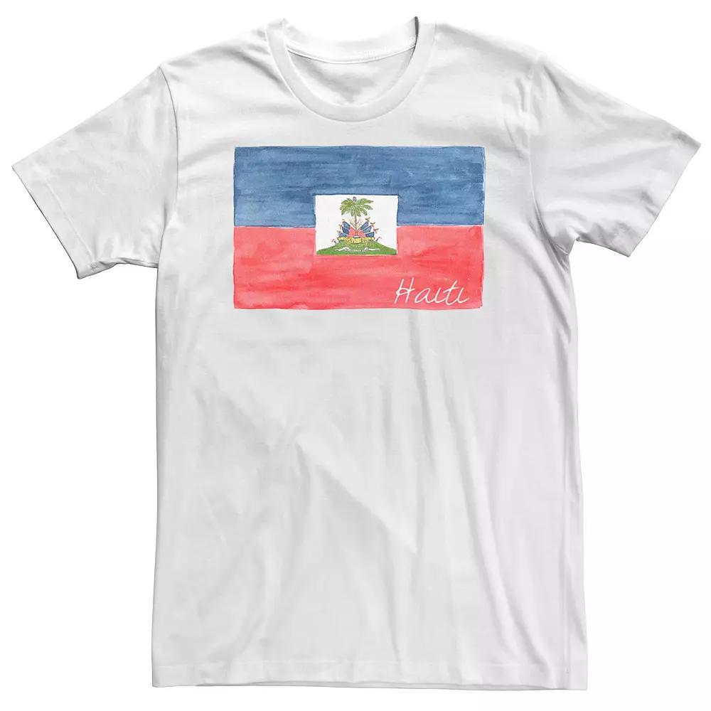 Big & Tall HHM Haiti Flag Watercolor Tee, Men's,  Product Image