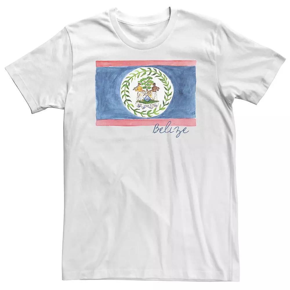 Big & Tall HHM Belize Watercolor Flag Tee, Men's, Size: 3XL, White Product Image