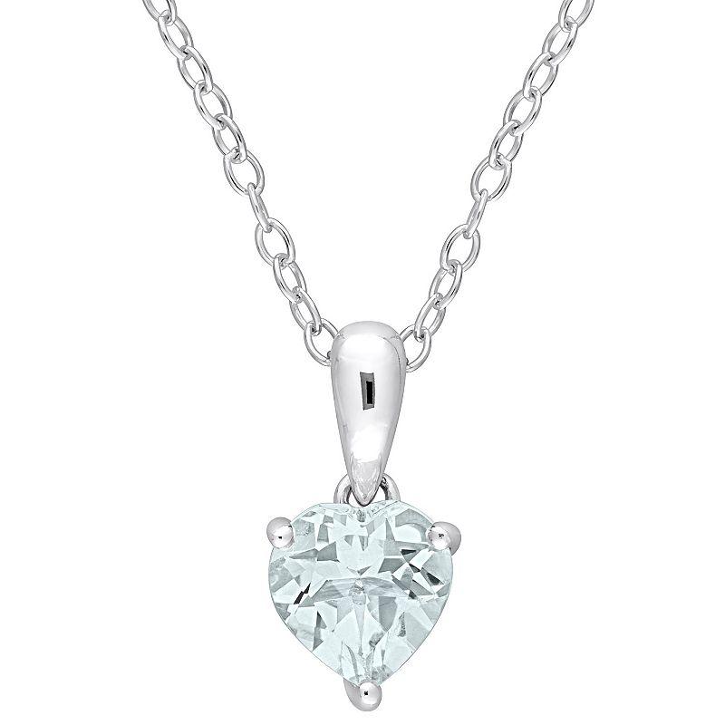 Stella Grace Sterling Silver & Gemstone Heart Stud Pendant Necklace, Womens Red Product Image