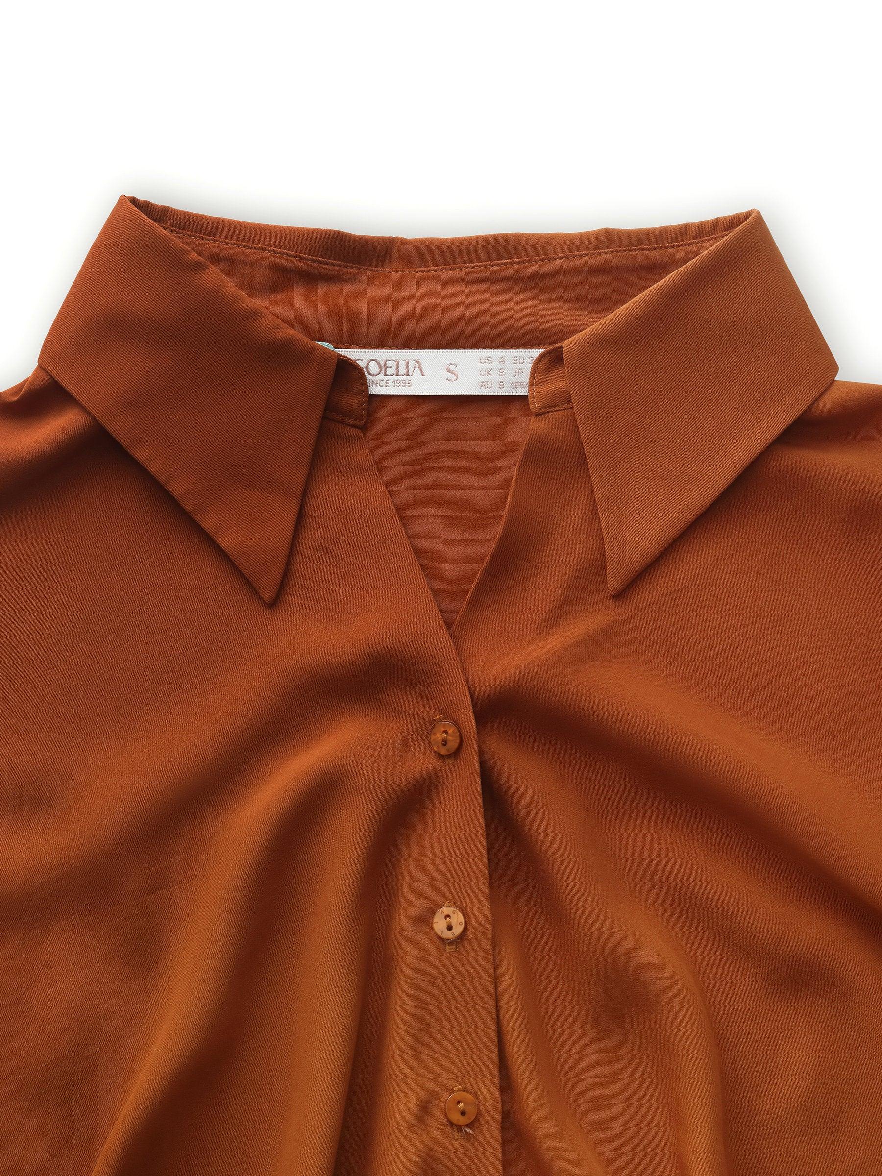 Tencel Acetate Blend Women Adjustable Sleeves Shirt Product Image