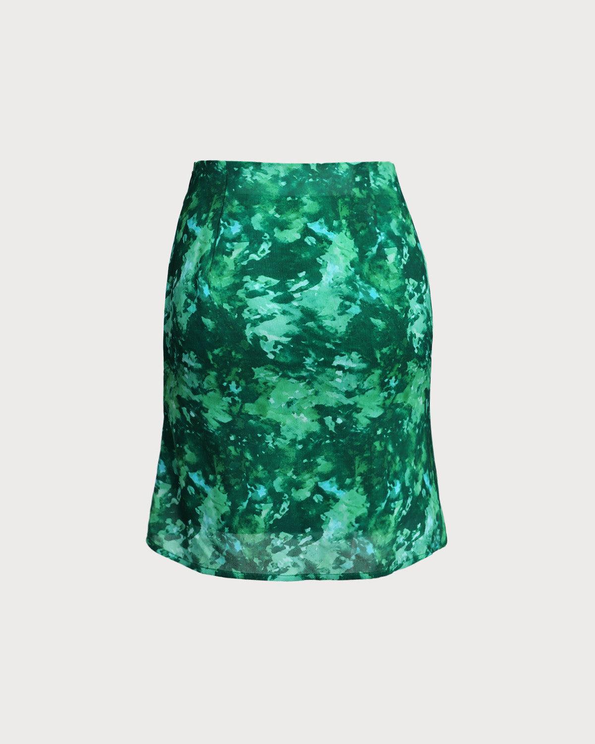 Green Floral Mermaid Skirt Product Image