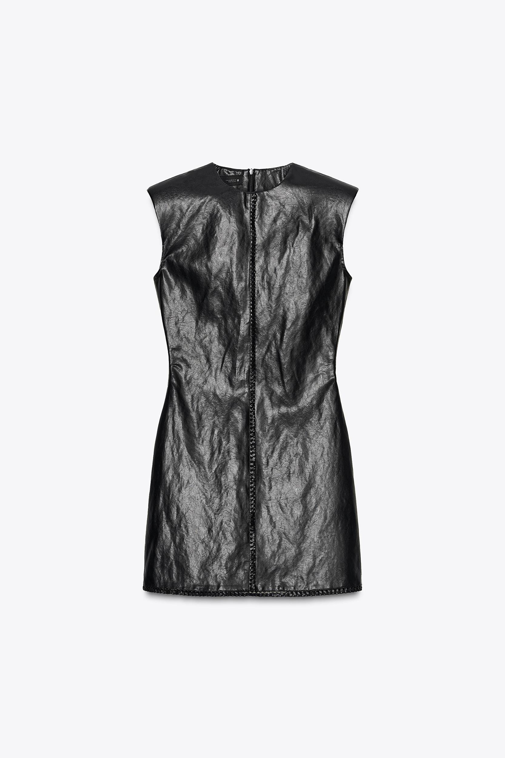 FAUX LEATHER MINI DRESS Product Image