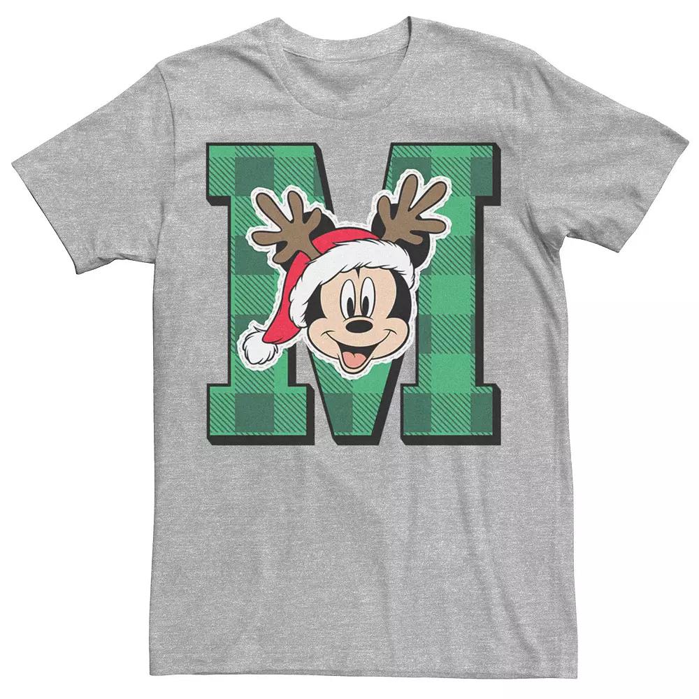 Disney's Mickey Mouse Men's With Antlers Santa Hat Tee,  Product Image