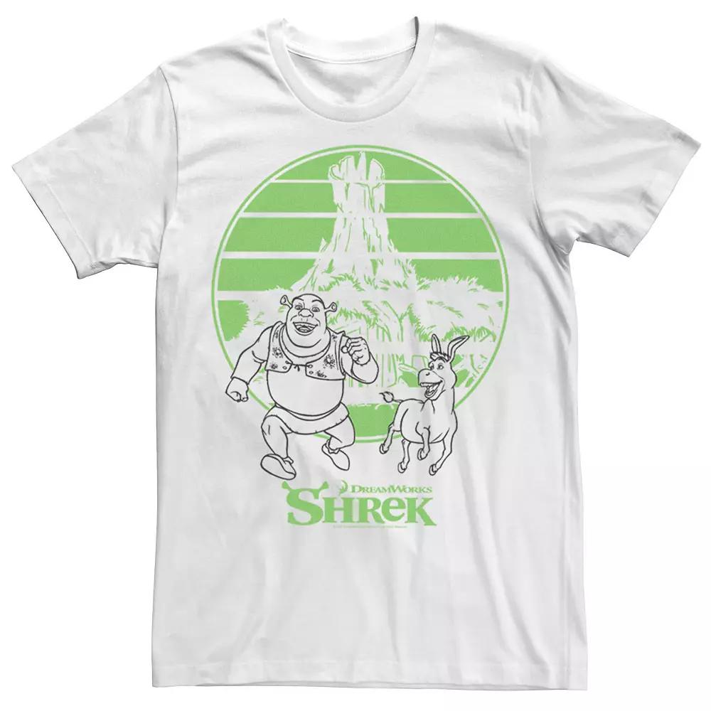 Men's Shrek & Donkey Retro Swamp Outline Tee,  Product Image