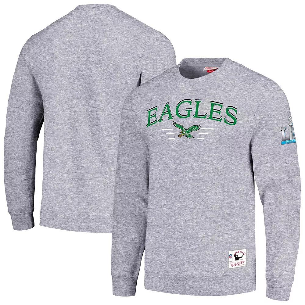 Men's Mitchell & Ness Gray Philadelphia Eagles Rings 2.0 Pullover Sweatshirt,  Product Image