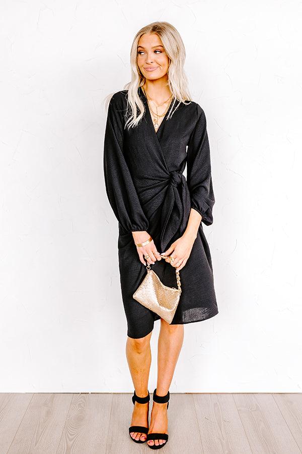 Effortless Nights Wrap Dress In Black Product Image