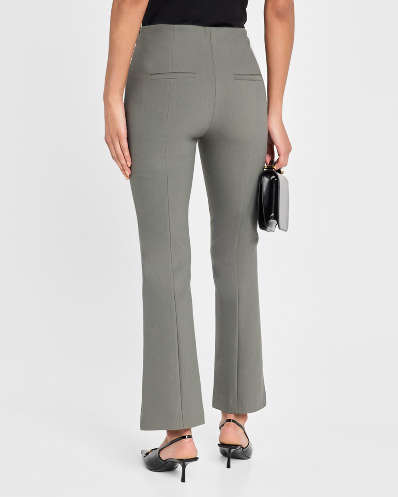 Cropped Flare-Leg Pintuck Pants Product Image