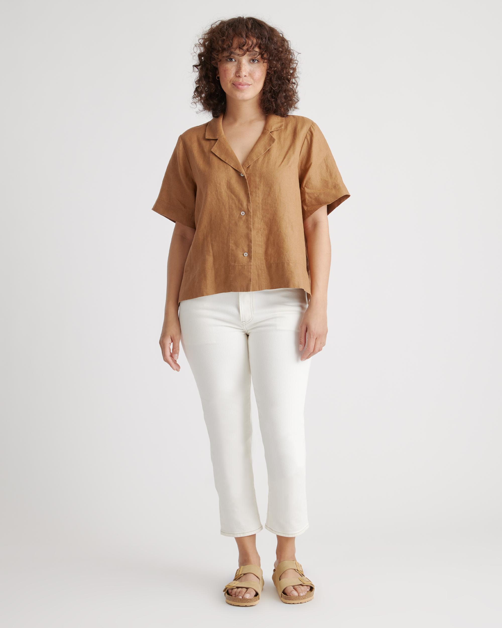 Quince | Women's 100% European Linen Short Sleeve Shirt Size XS Product Image