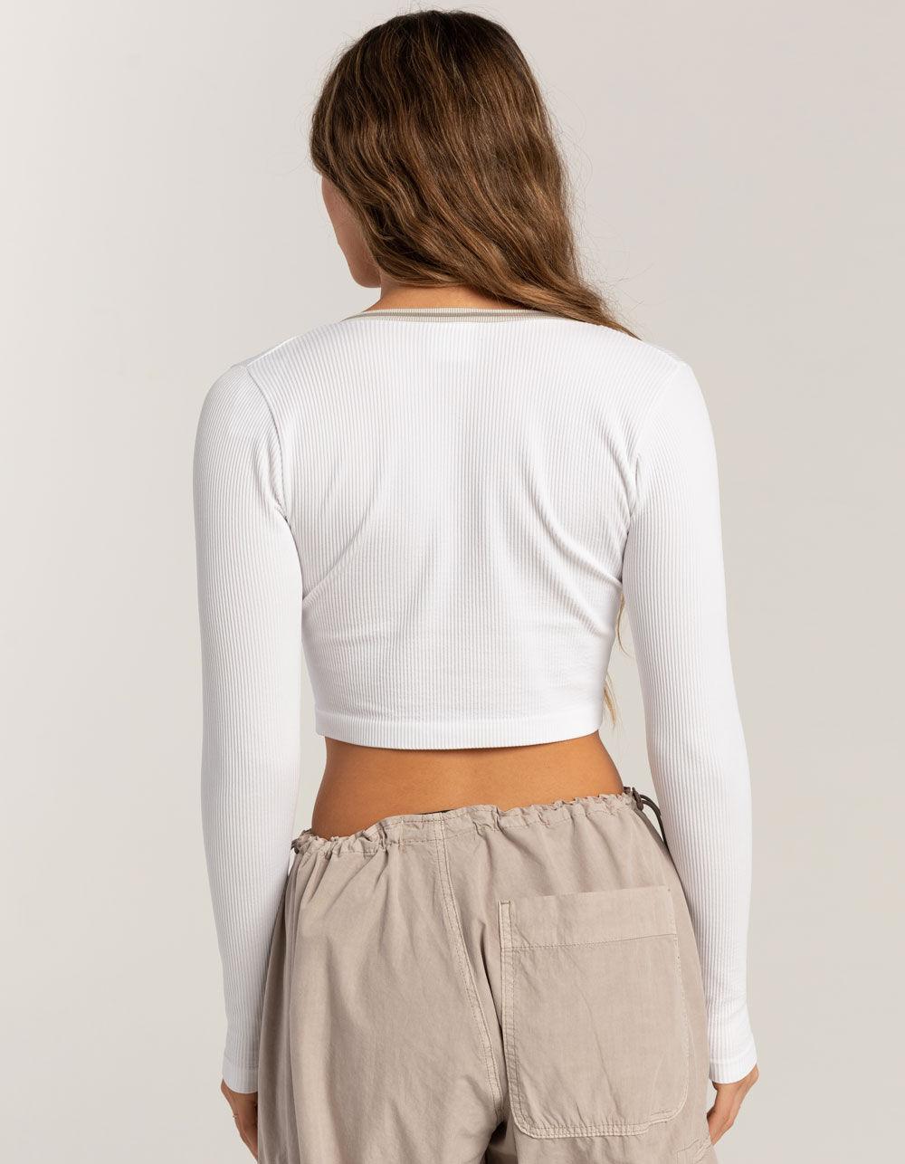 BDG Urban Outfitters Seamless Going For Gold Womens Knit Top - WHITE Product Image