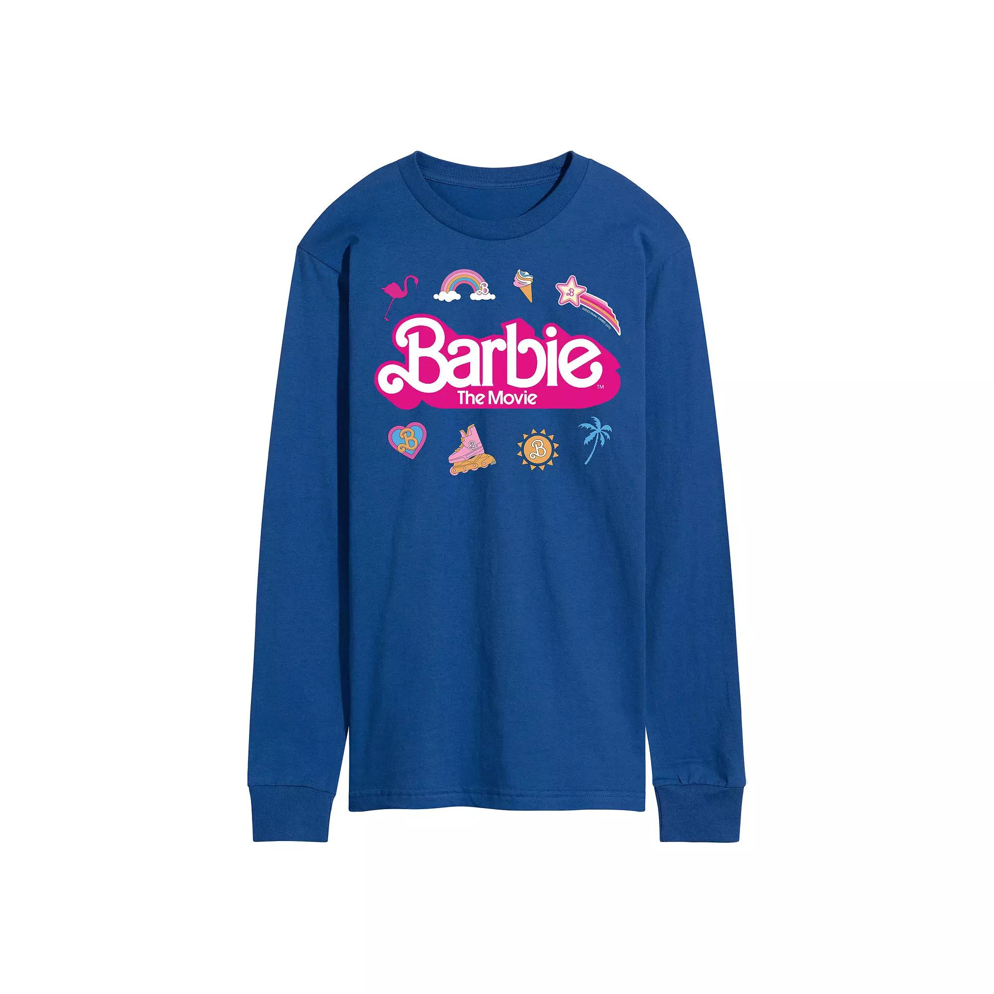 Men's Barbie Theatrical Logo Long Sleeve Graphic Tee,  Product Image