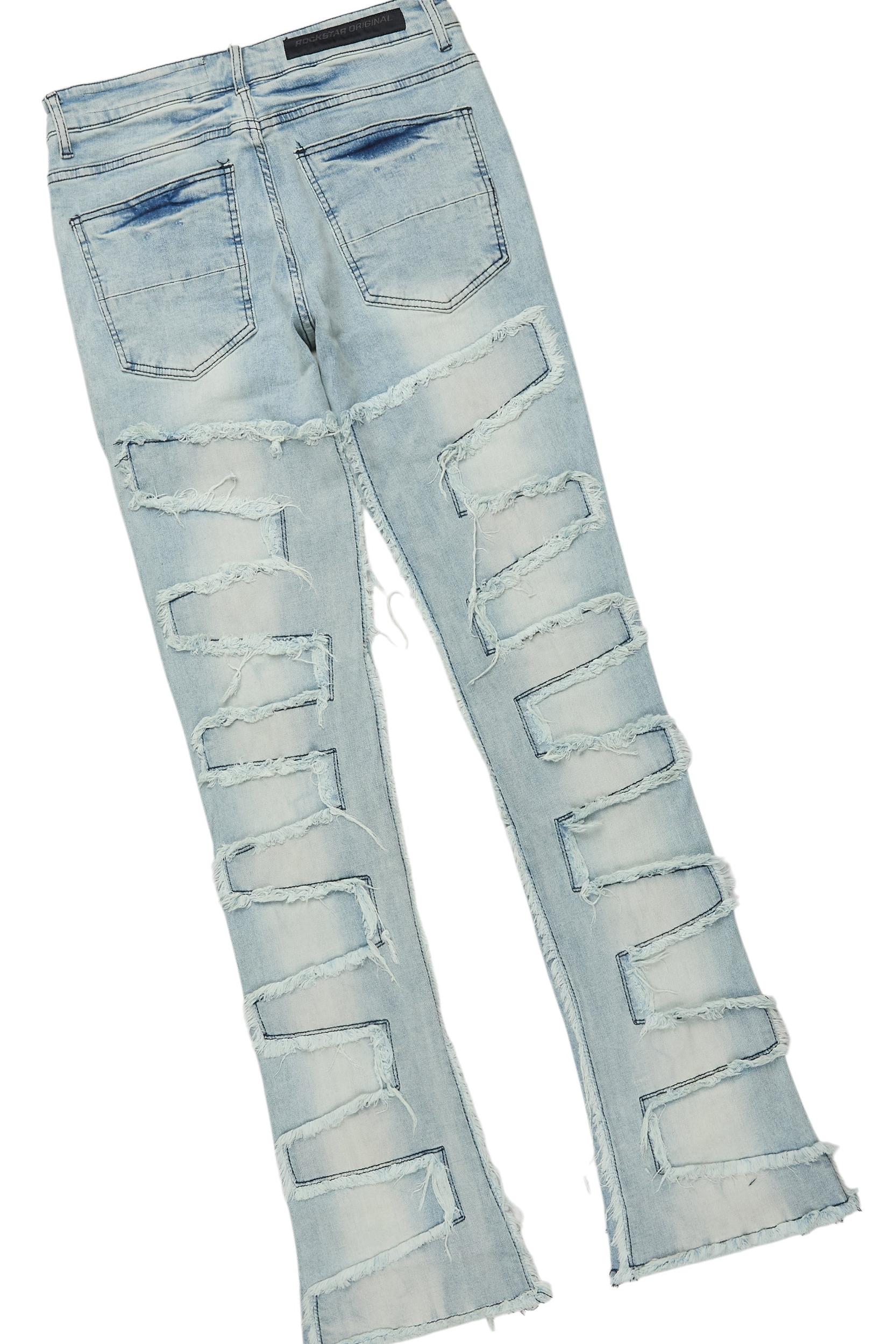 Beno White T-Shirt & Shake Blue Stacked Flare Jean Bundle Male Product Image