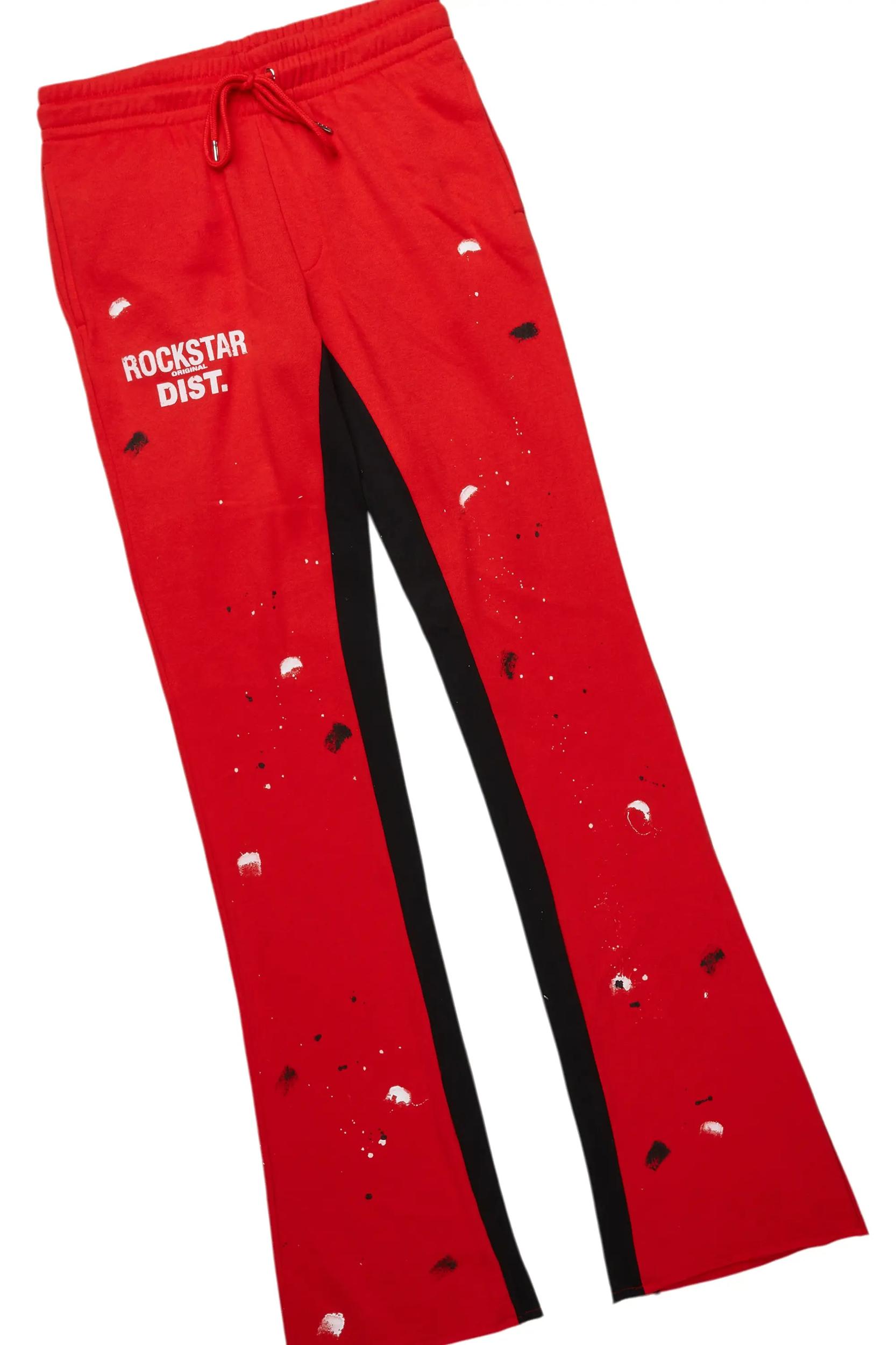 Jaco Red Hoodie Baggy Fit Pant Track Set Male Product Image