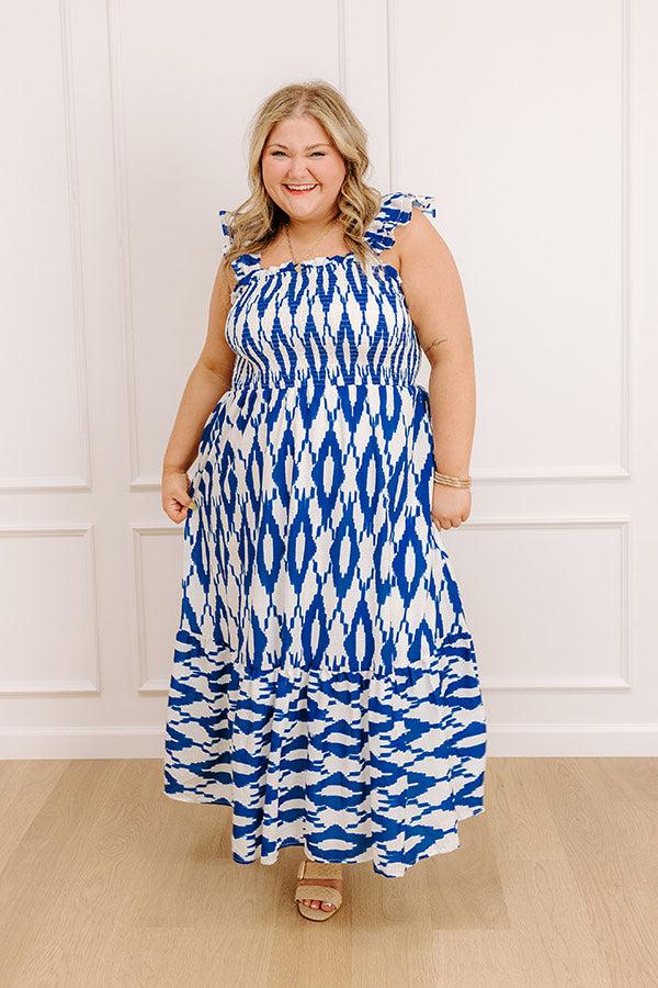 Brunch In Capri Smocked Midi Dress Curves Product Image
